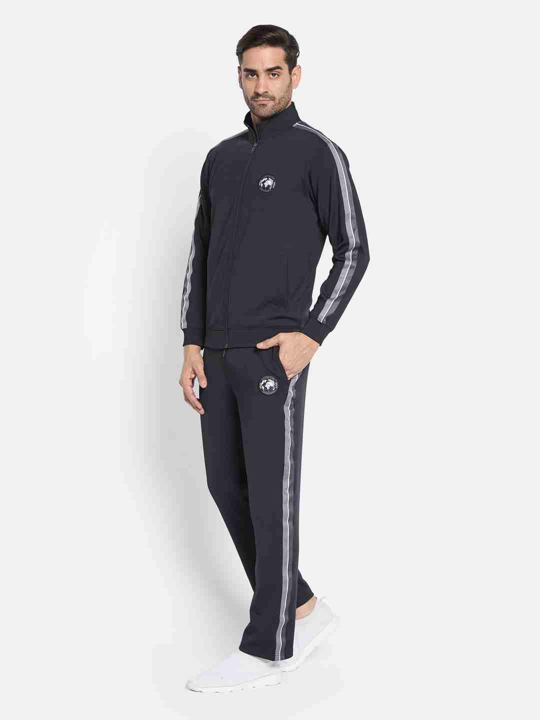 Octave Men Mock Collar Jacket With Track Pants Tracksuit