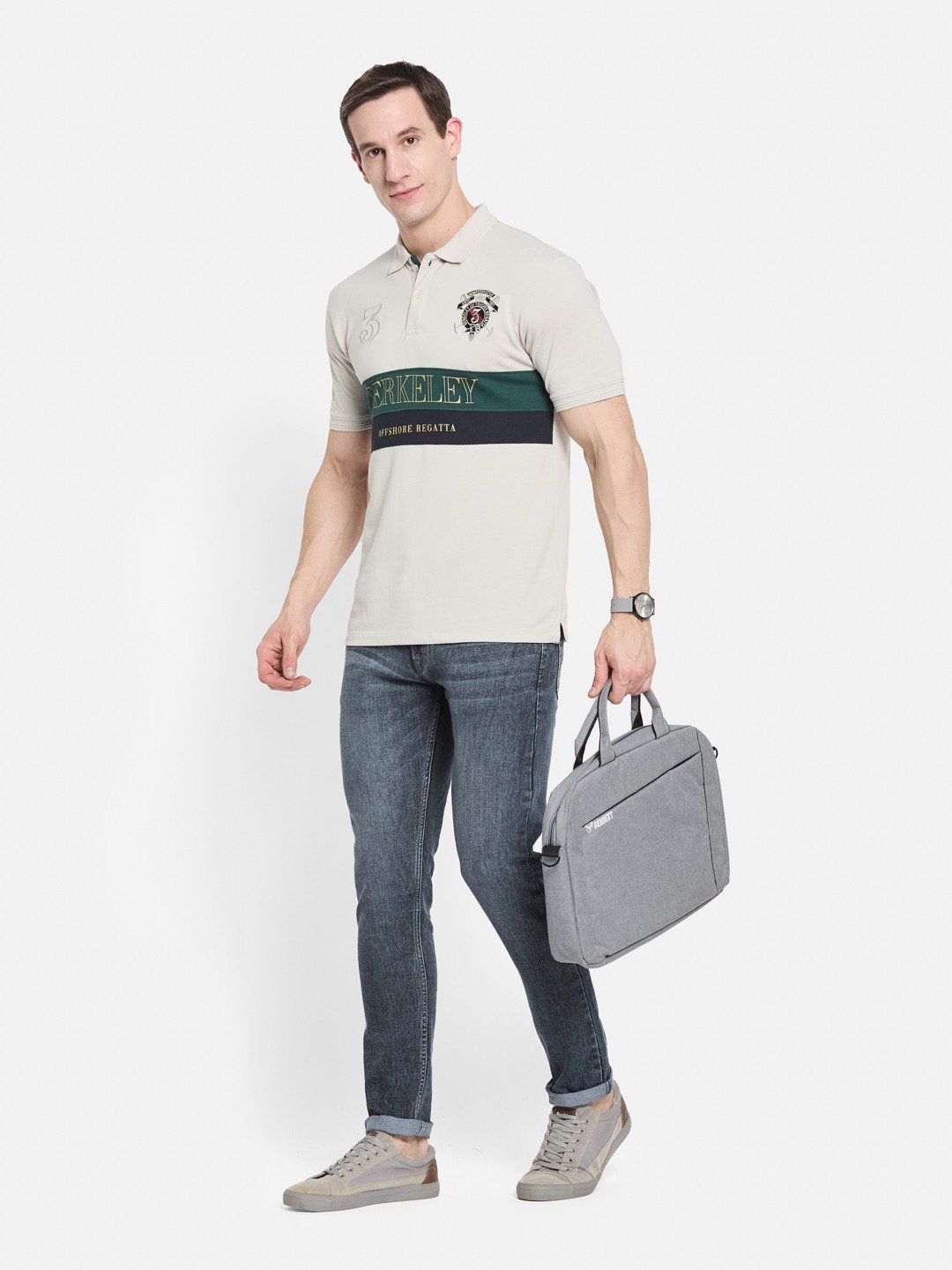 CUT N SEW POLO NECK EMBROIDED APPLIQUE PIQUE NECK T-SHIRT