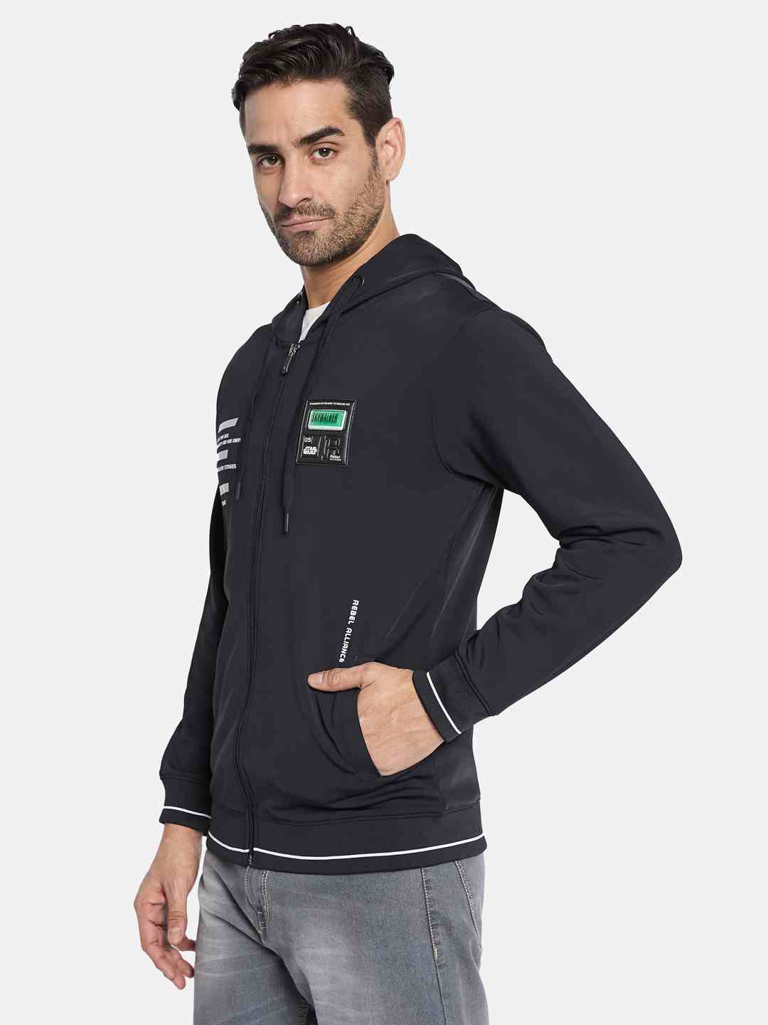Octave Men Hooded Front-Open Sweatshirt