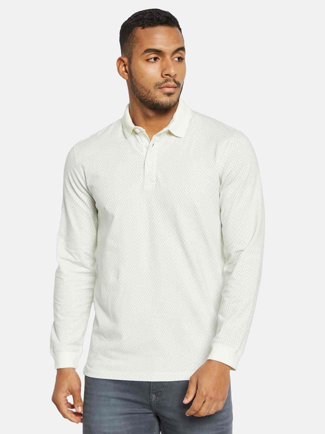 METTLE Men Printed Polo Collar T-shirt