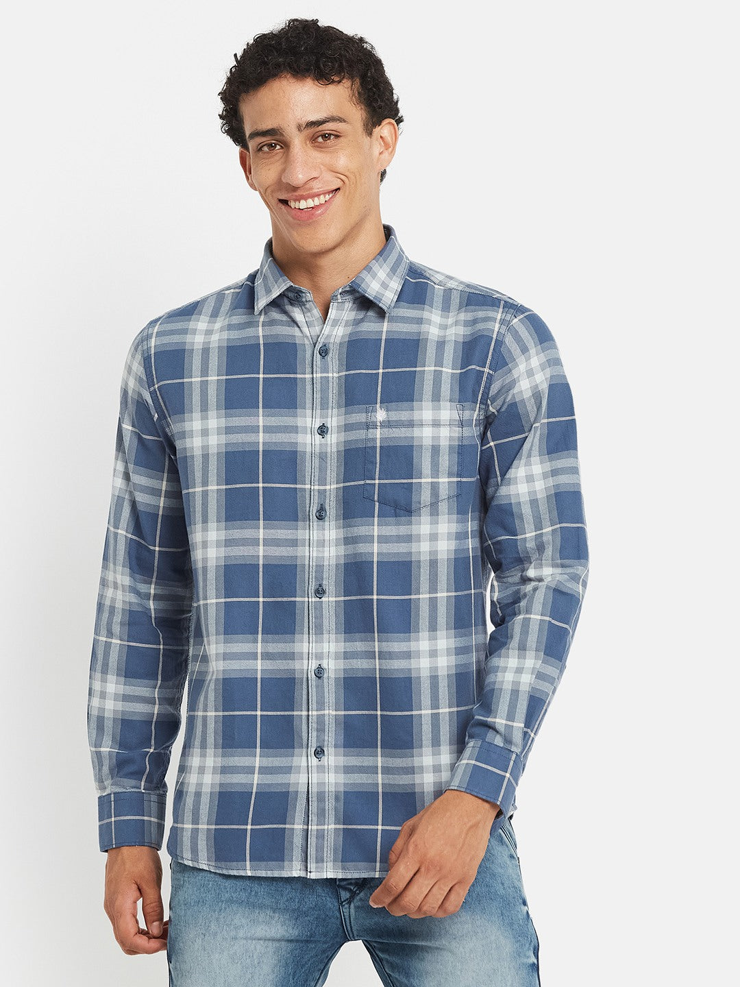 METTLE SS25 Striped Cotton Spread Collar Casual Shirt