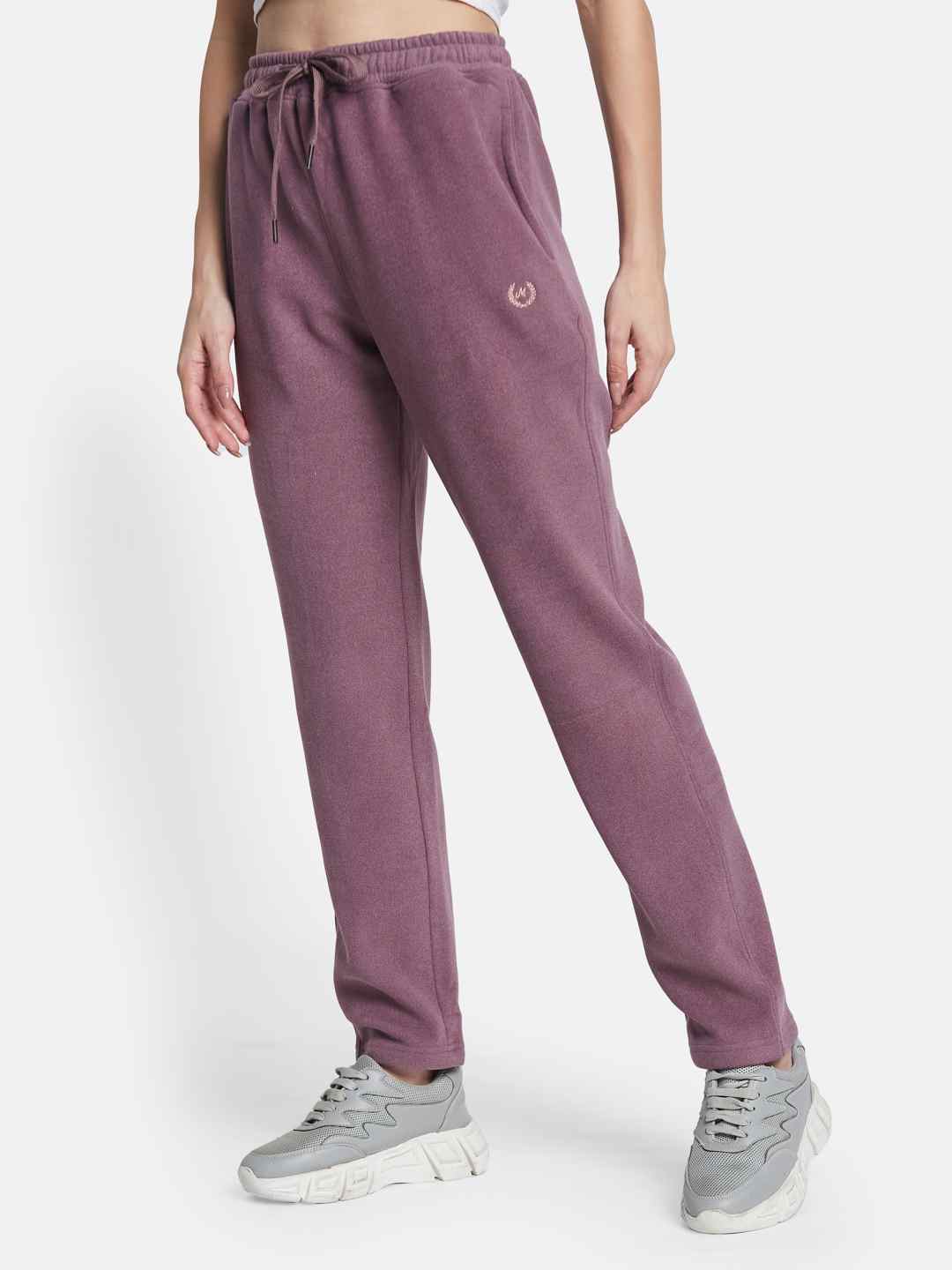 METTLE Women Regular Fit Mid Rise Fleece Track Pants