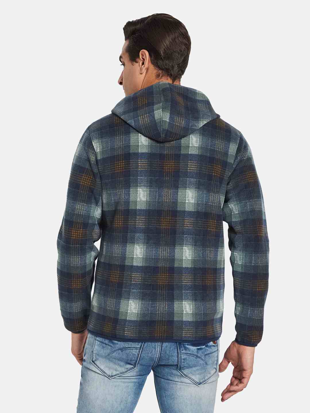 Octave Men Colourblocked Long Sleeves Hooded Sweatshirt