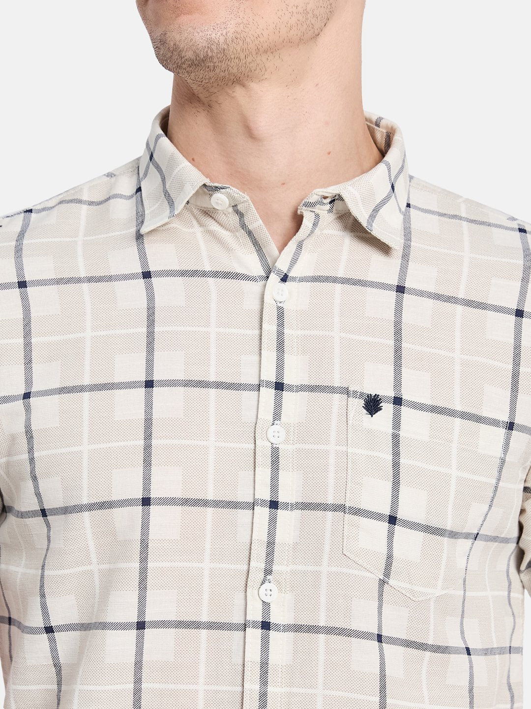 METTLE Men Opaque Checked Casual Shirt