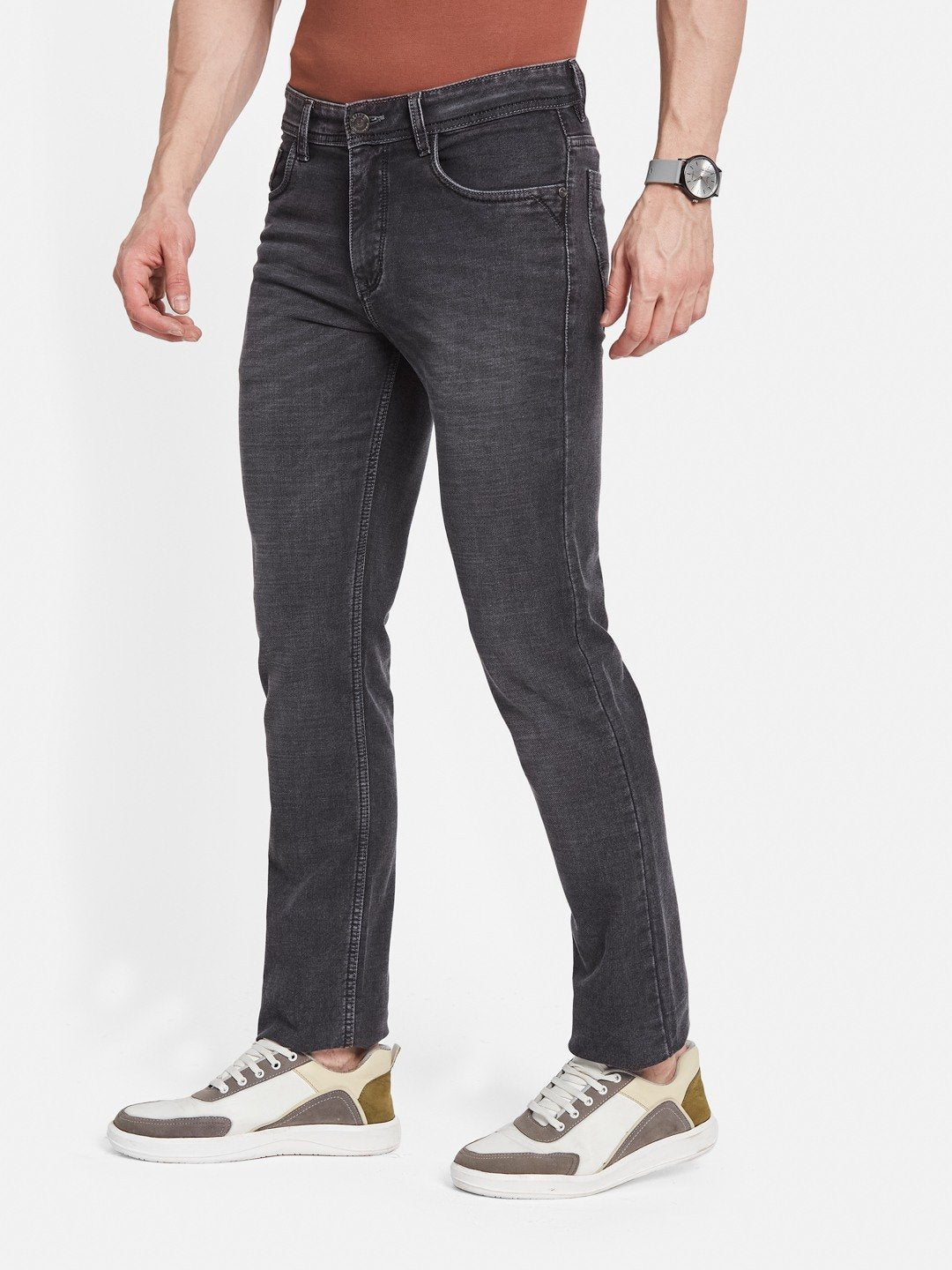 Octave Men Regular Fit Mid-Rise Light Fade Stretchable Jeans