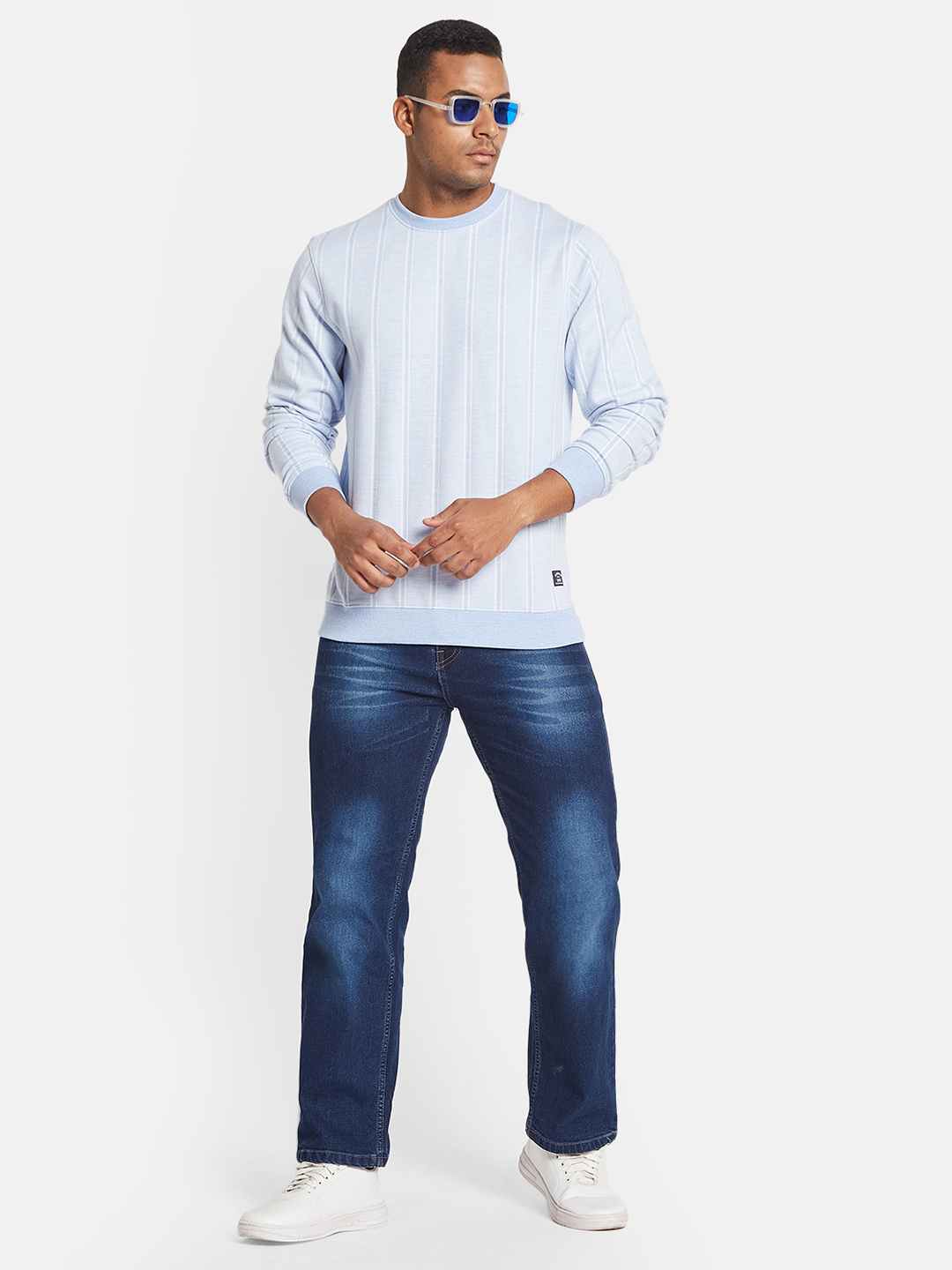 Octave Men Striped Sweatshirt