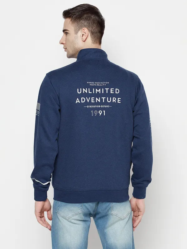 Men Indigo Melange Sweatshirts