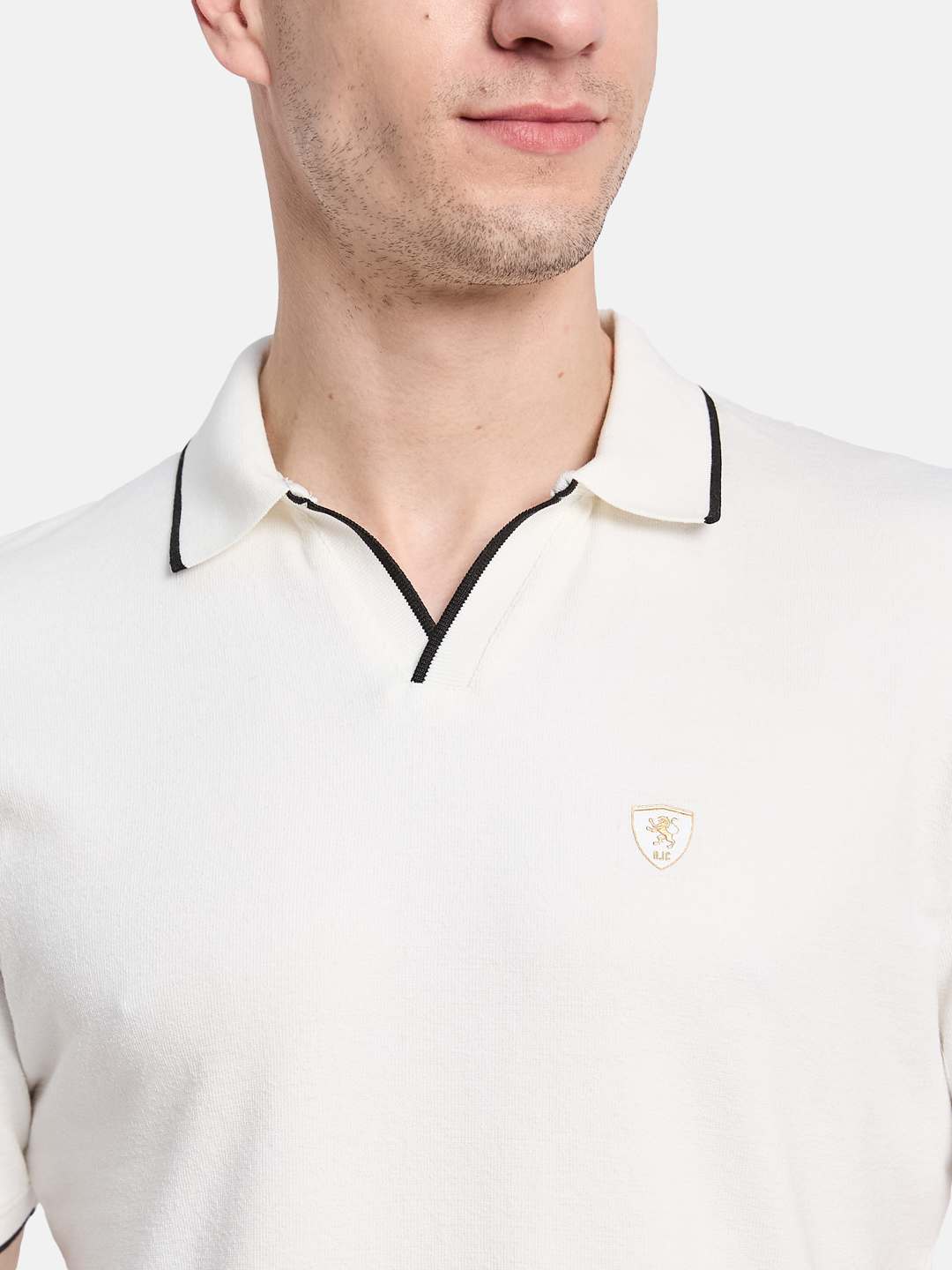 Octave Men Colourblocked Polo Collar T-shirt
