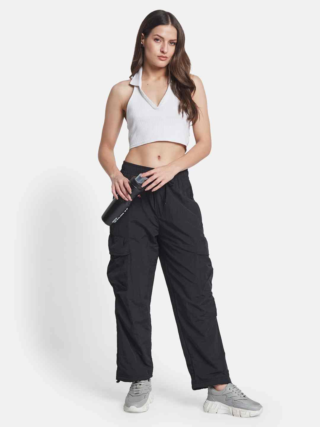 METTLE Women Regular Fit Mid Rise Cotton Track Pants