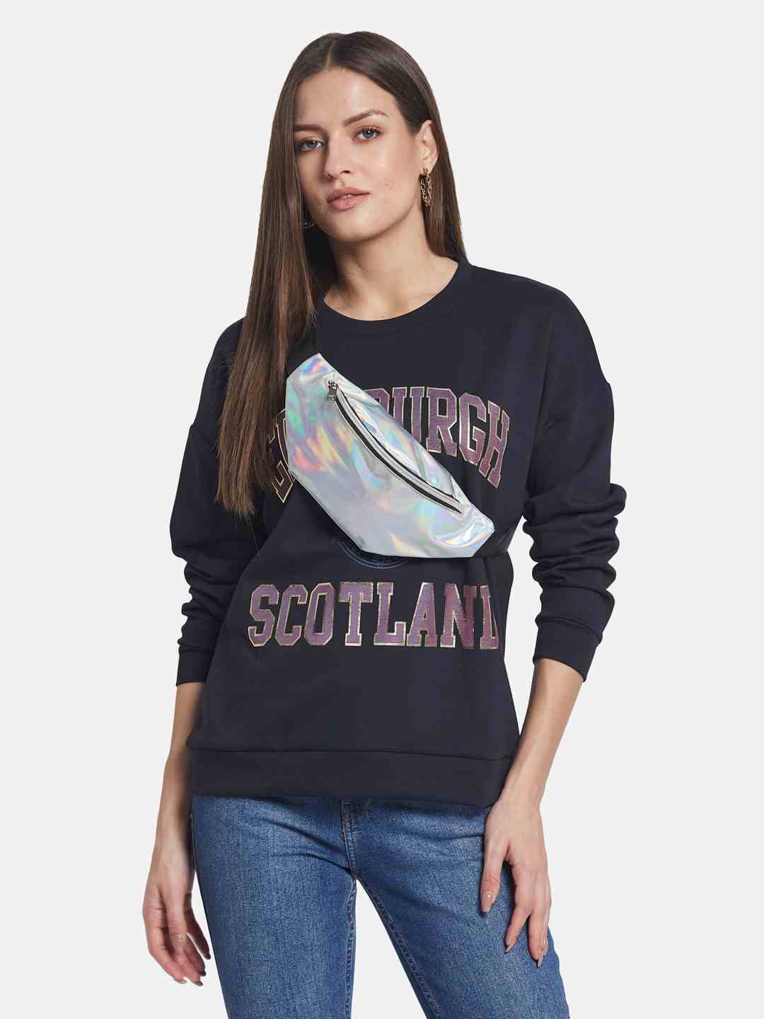 METTLE Women Printed Sweatshirt