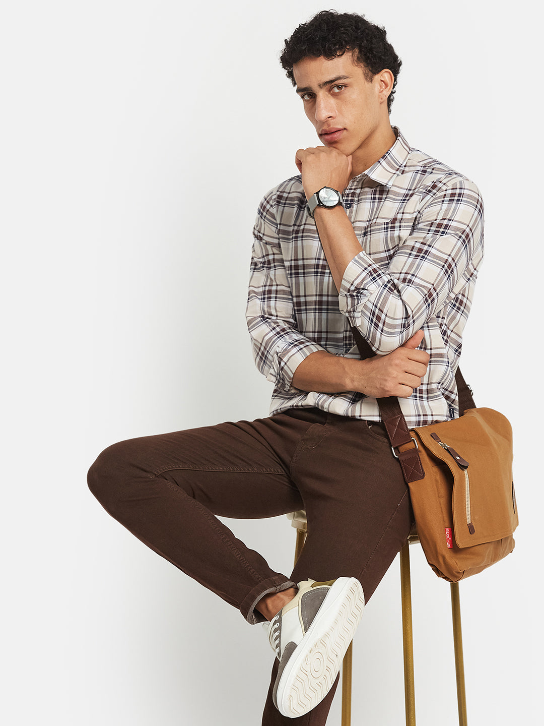 METTLE Checked Long Sleeves Cotton Shirt