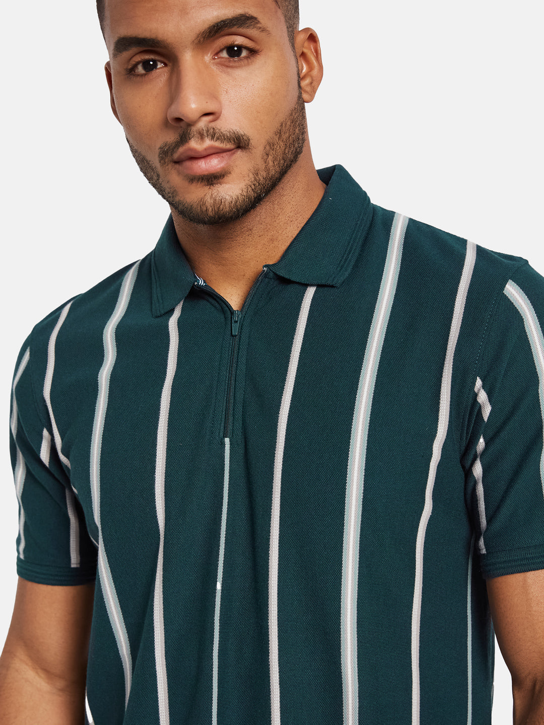 Octave Men Colourblocked Polo Collar T-shirt