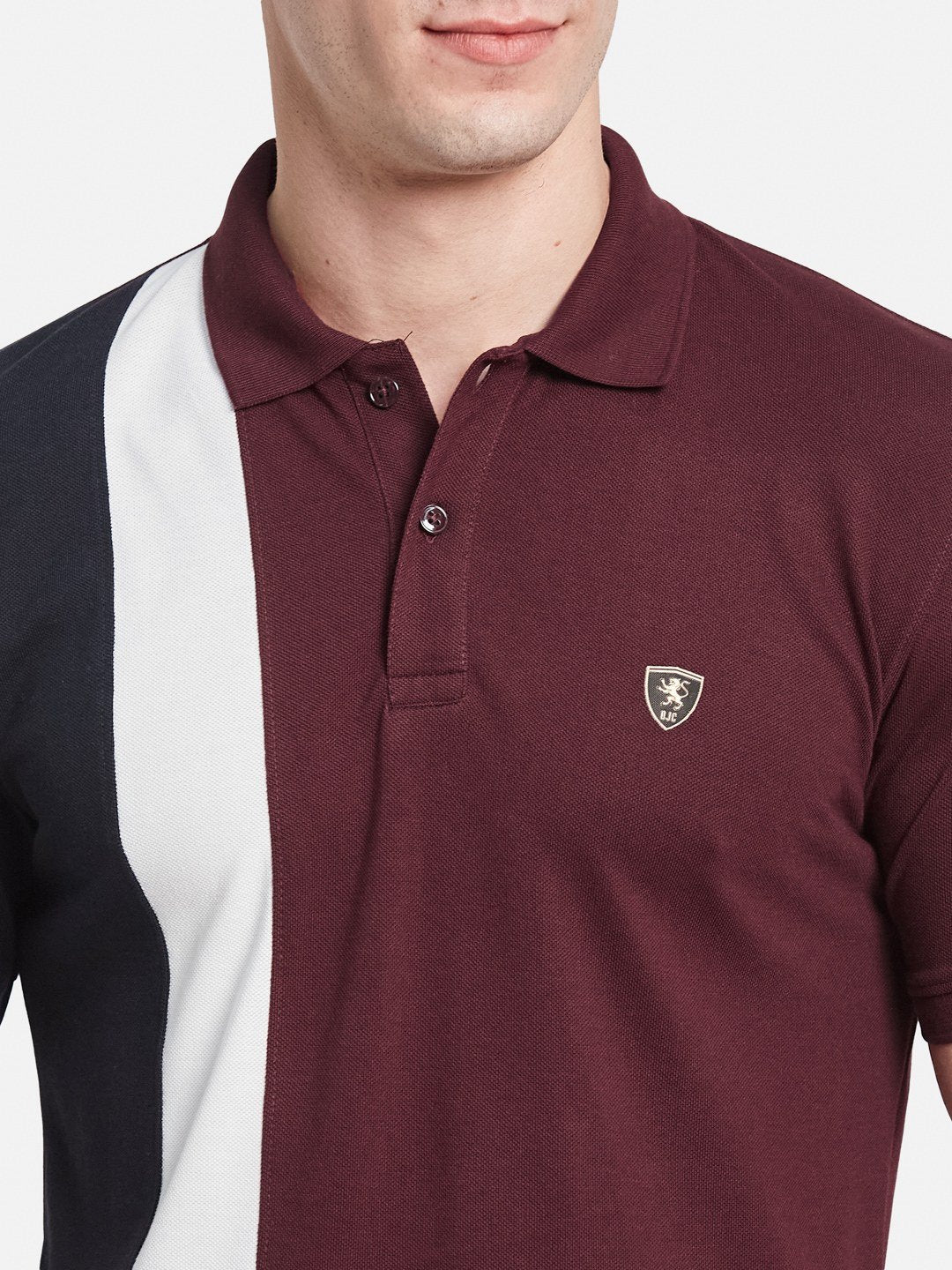 CUT N SEW POLO NECK PIQUE  T-SHIRT
