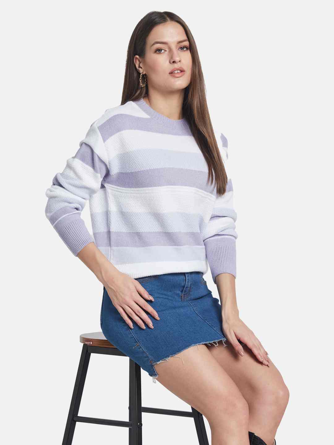 METTLE Women Striped Pullover
