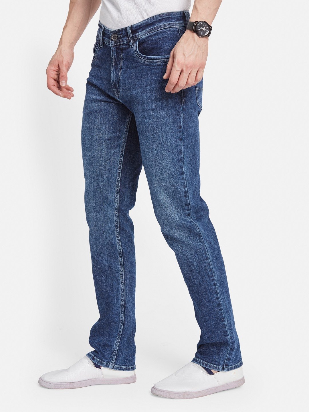 Octave Men Straight Fit Light Fade Stretchable Jeans