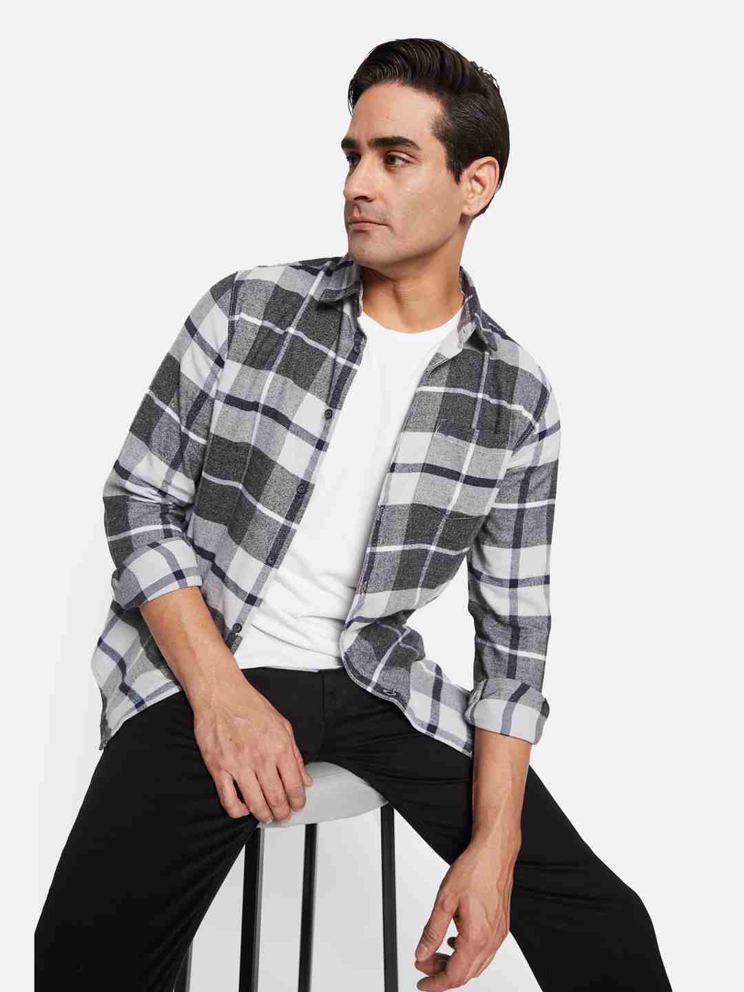 METTLE Men Opaque Colourblocked Casual Shirt