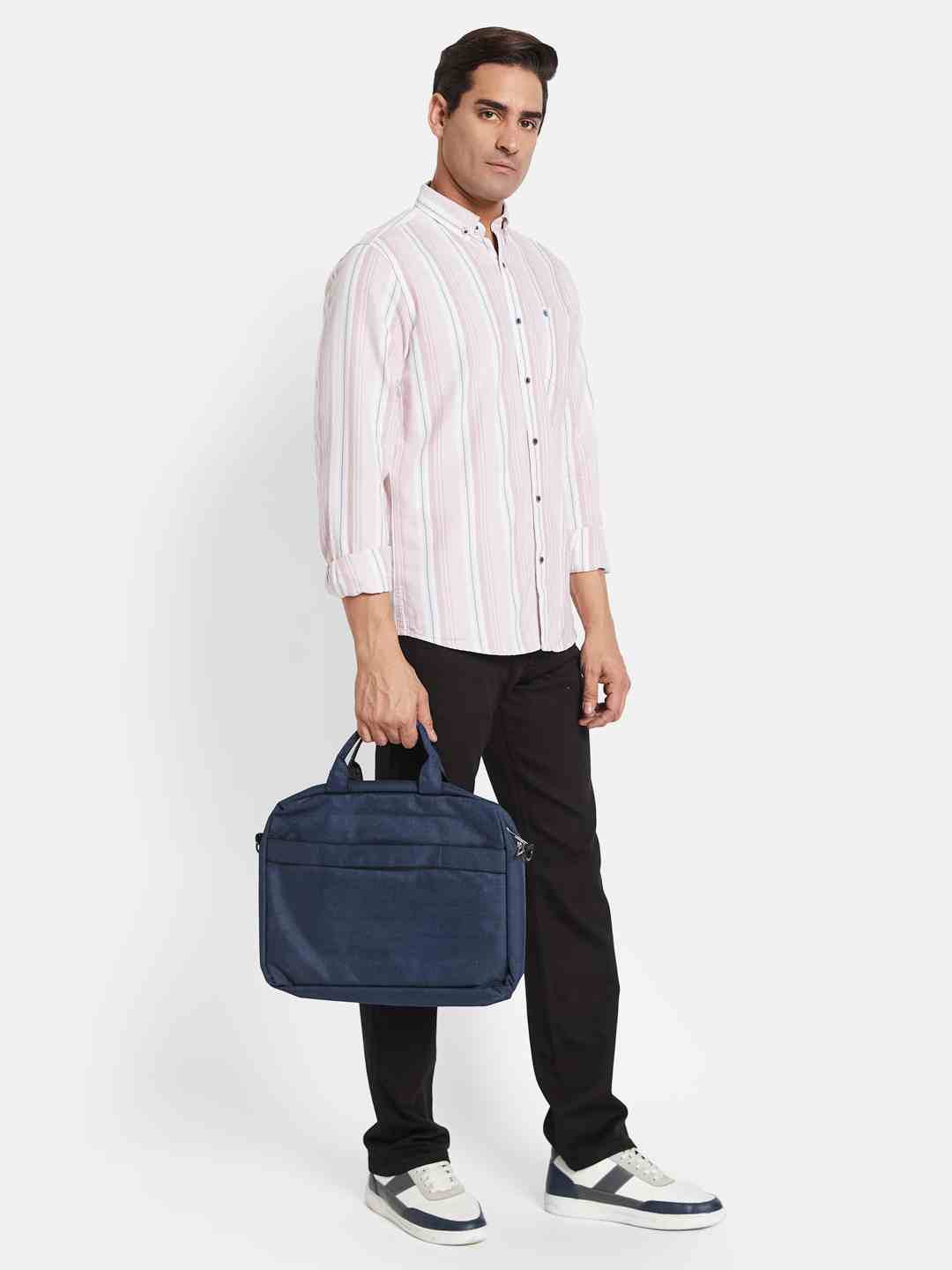 METTLE Men Multi Stripes Opaque Striped Casual Shirt