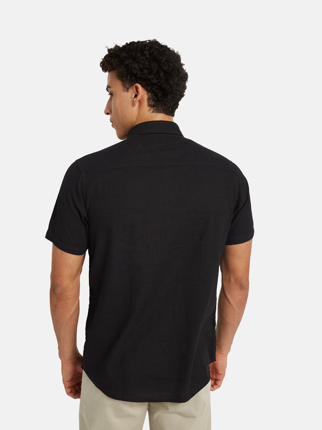 METTLE Spread Collar Cotton Casual Shirt