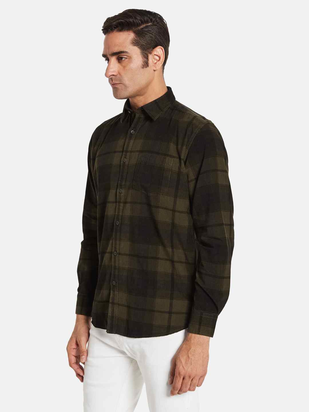 METTLE Men Opaque Checked Casual Shirt