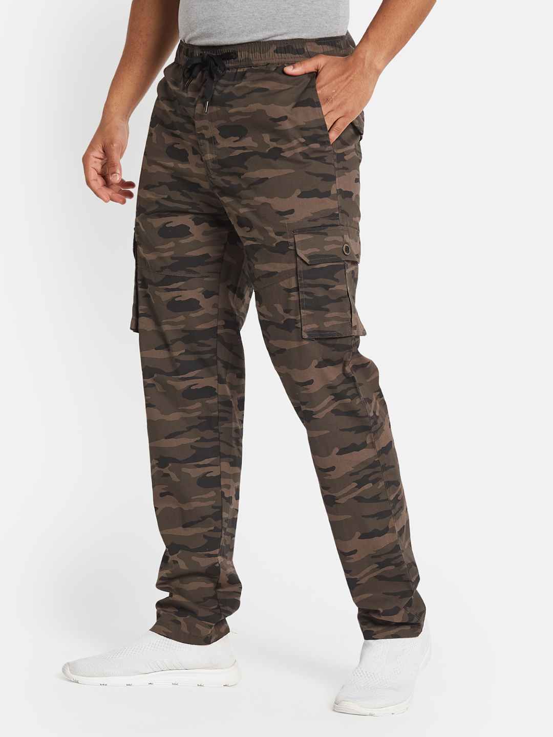 Octave Men Cotton Camouflage Printed Regular Fit Track Pants