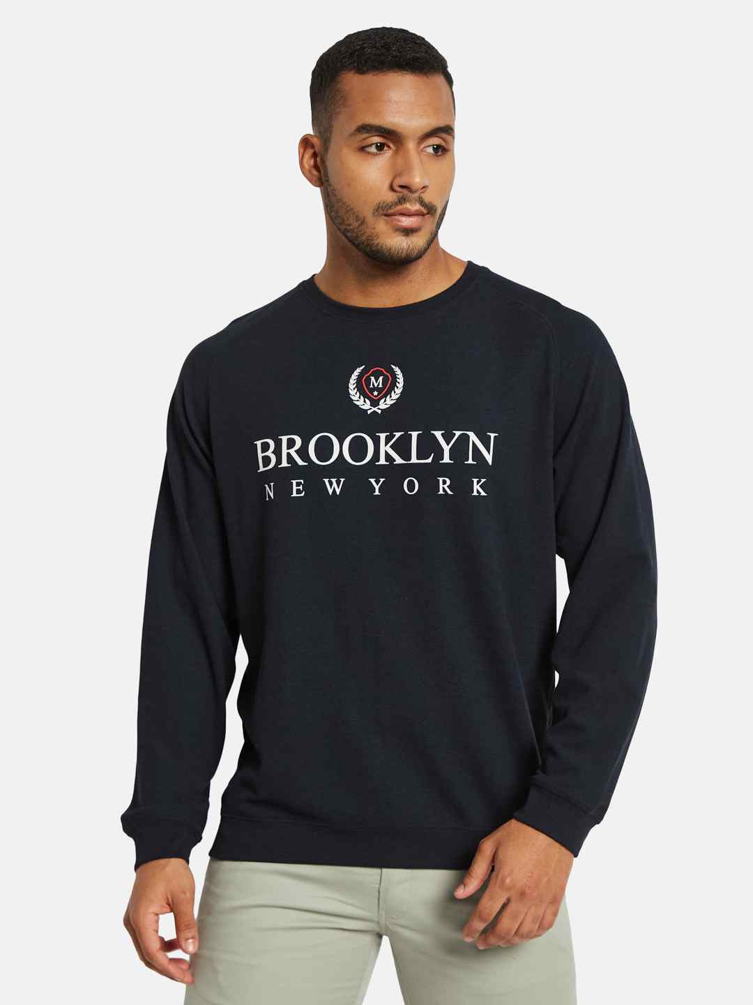 METTLE Men Printed Applique T-shirt