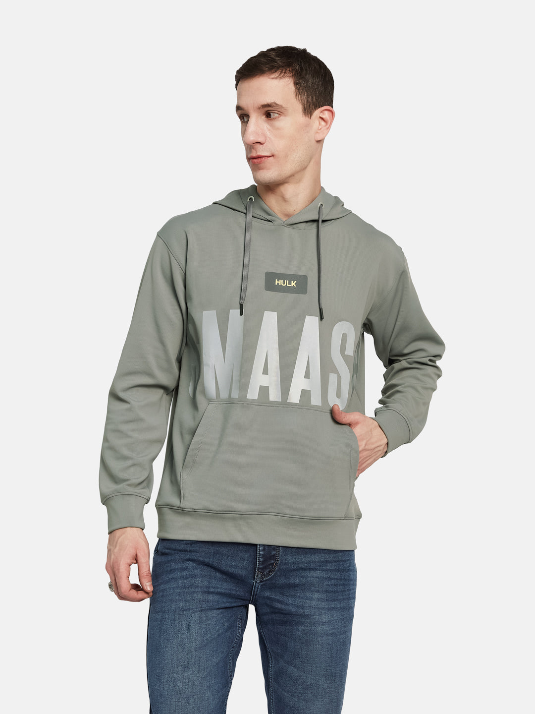 Octave Men Printed Hooded Sweatshirt
