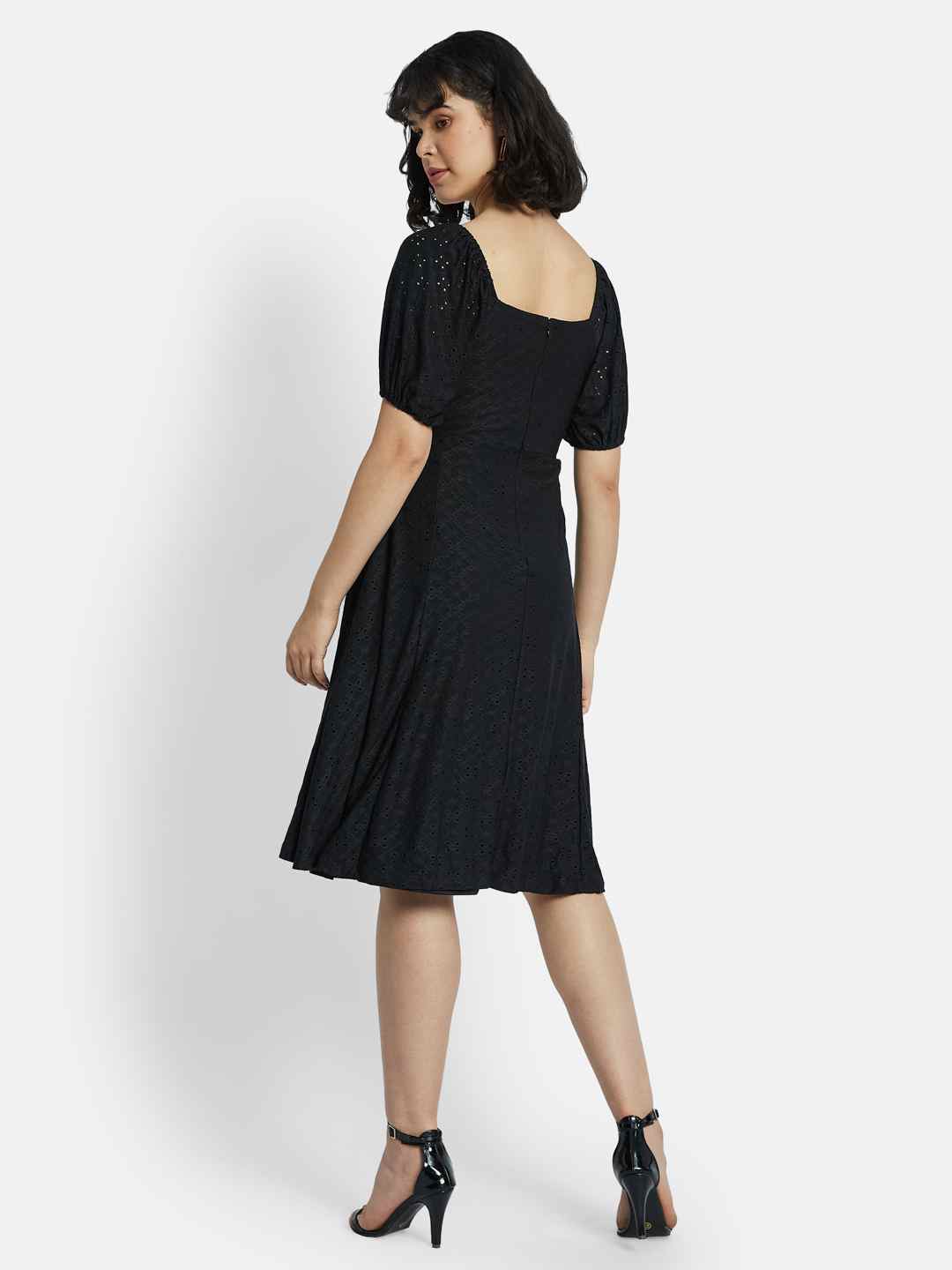 METTLE Puff Sleeve Fit & Flare Dress