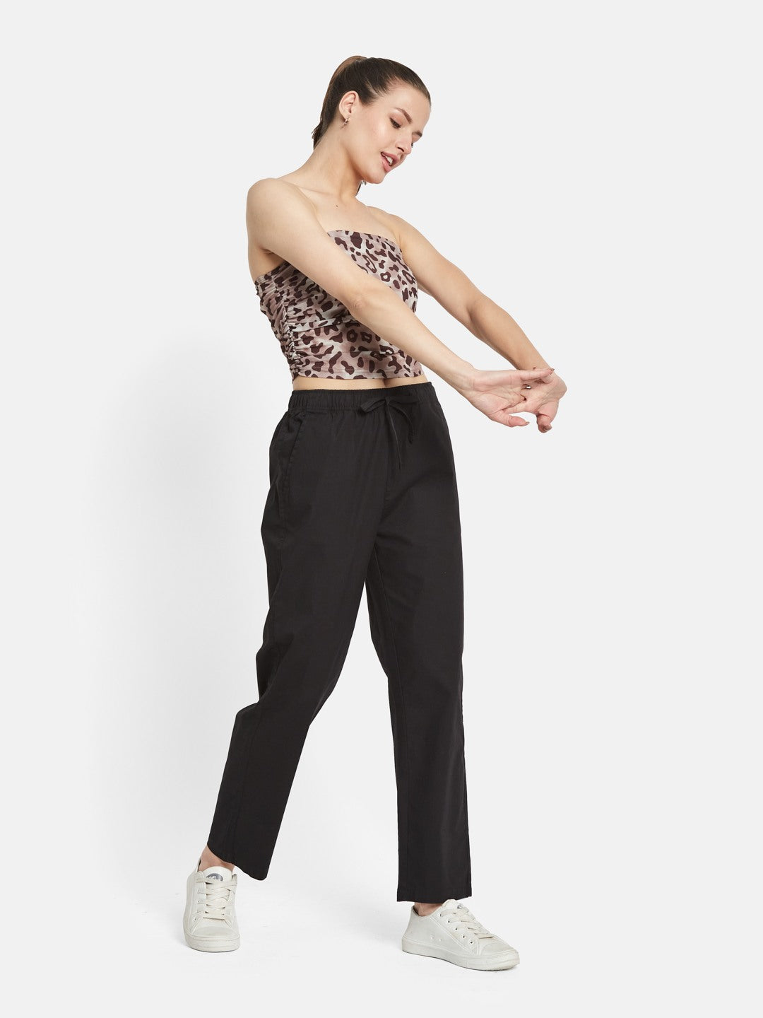METTLE Women Cotton Mid Rise Track Pants