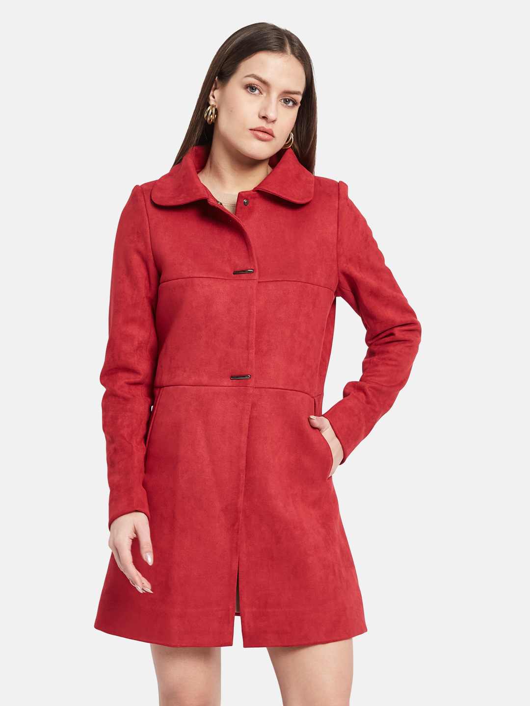 METTLE Spread Collar Single-Breasted Overcoat