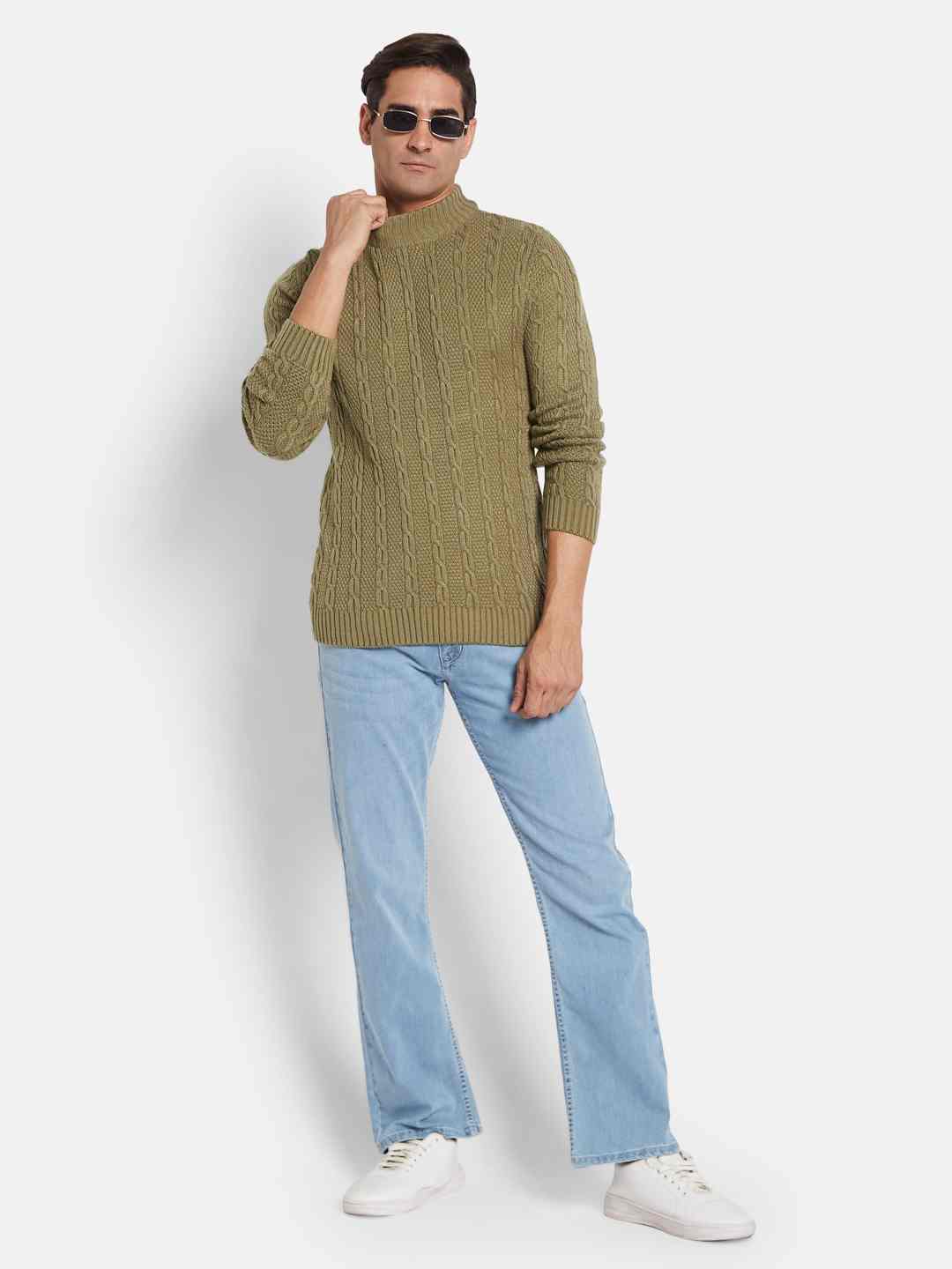 METTLE Men Cable Knit Pullover