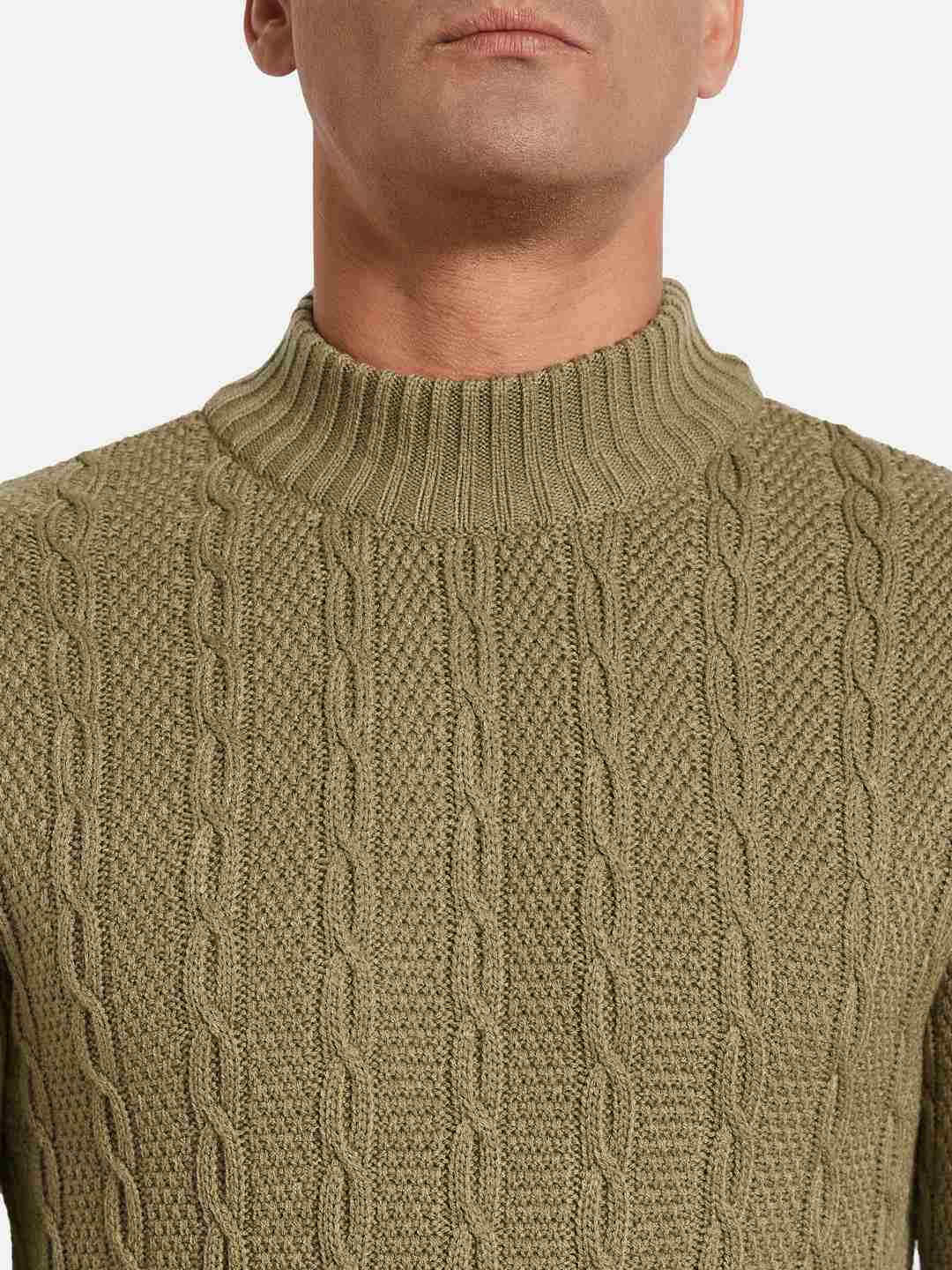METTLE Men Cable Knit Pullover
