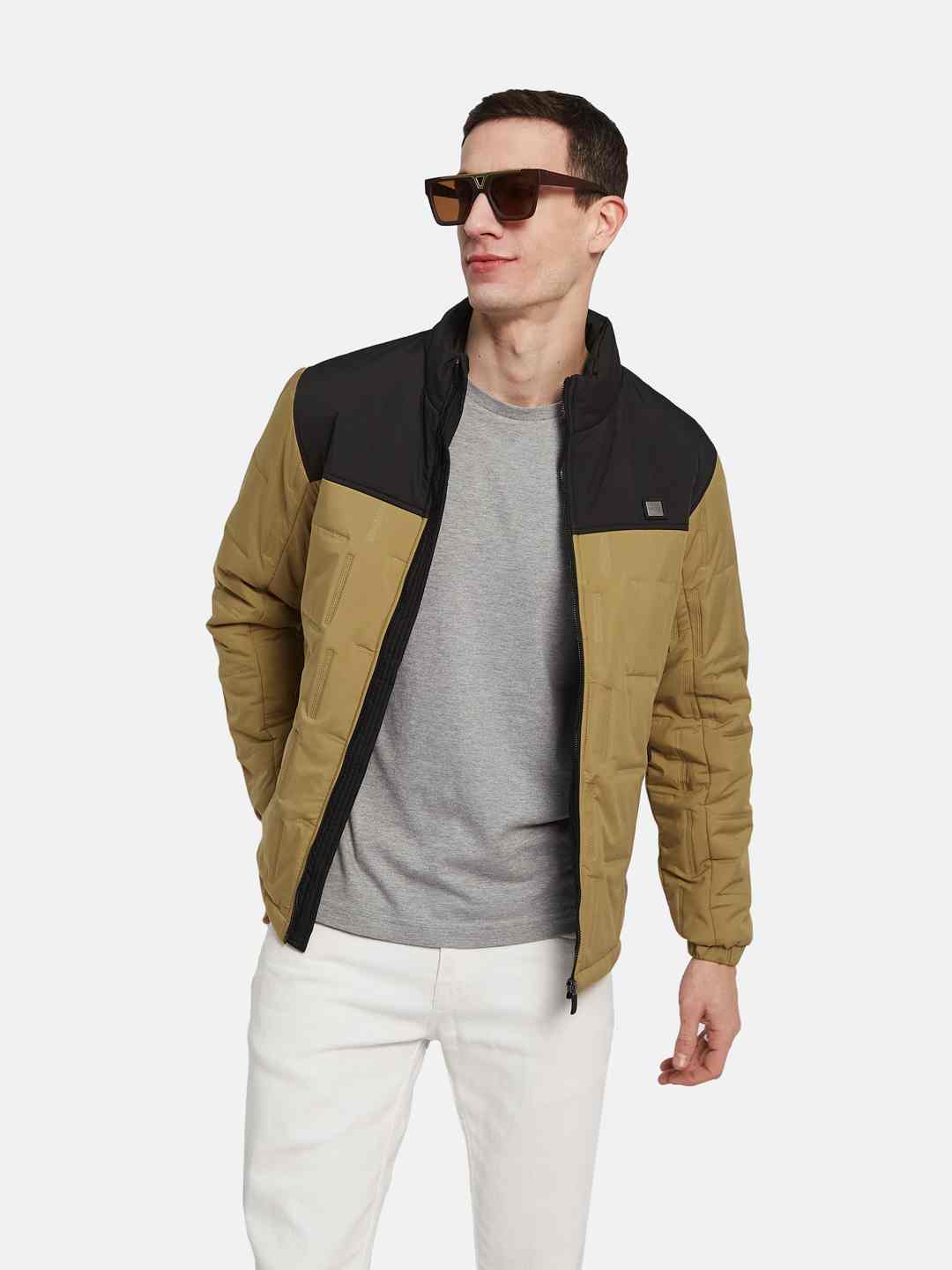 METTLE Men Colourblocked Bomber Jacket