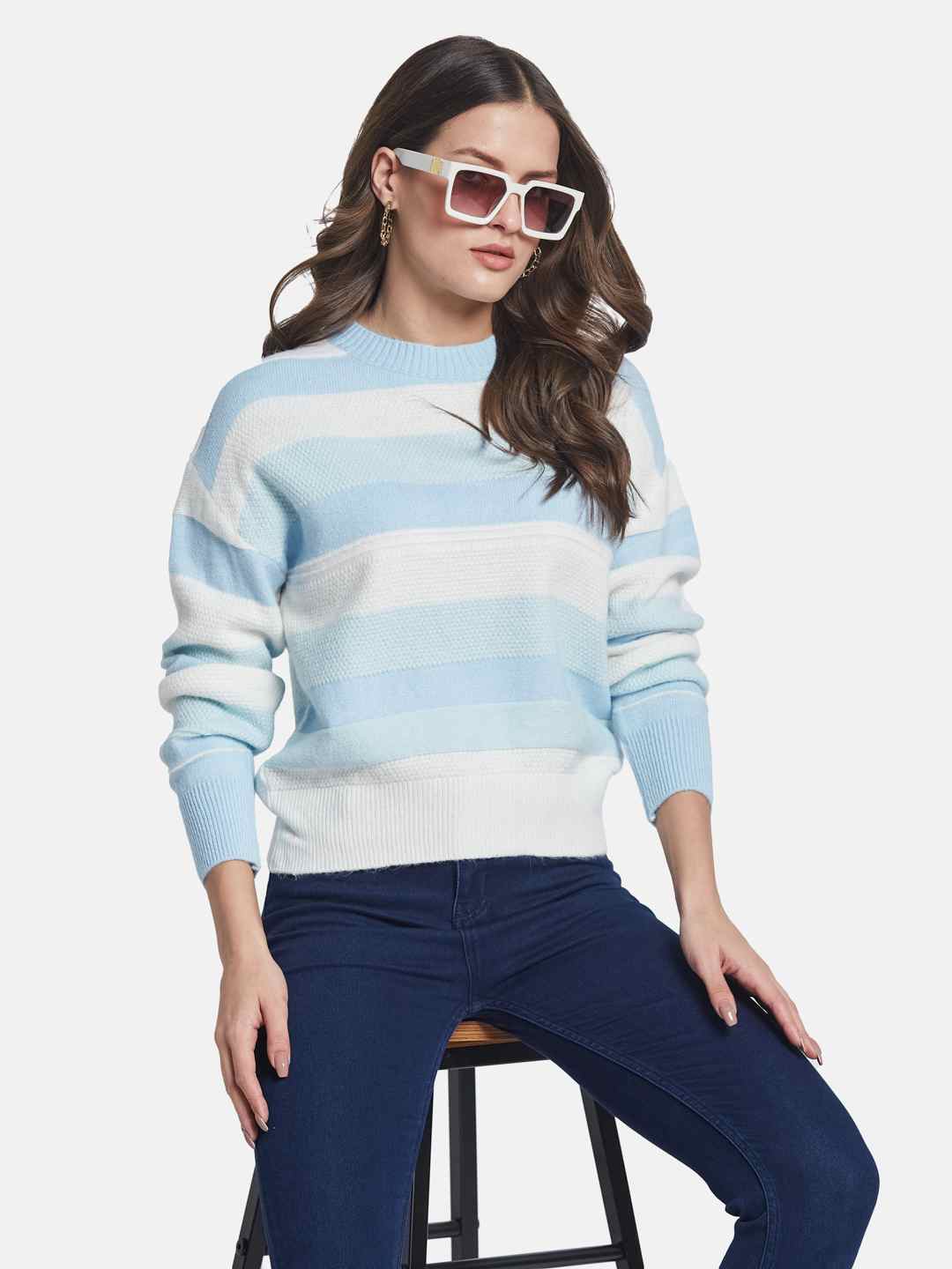 METTLE Women Striped Pullover