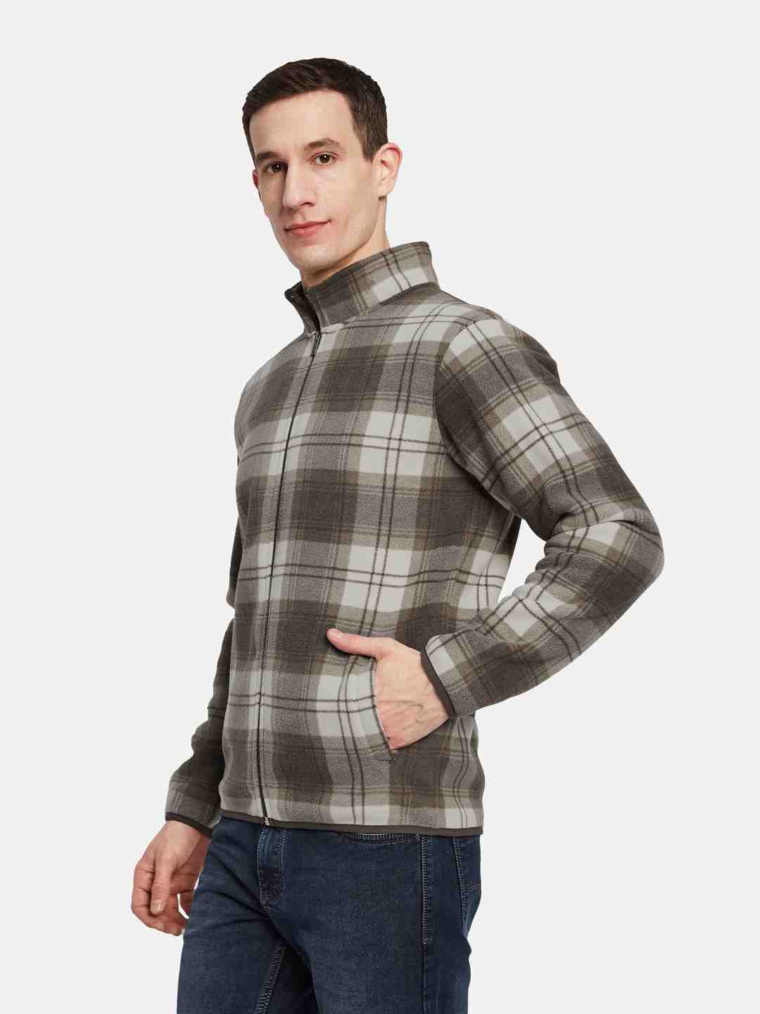 Octave Men Checked Sweatshirt