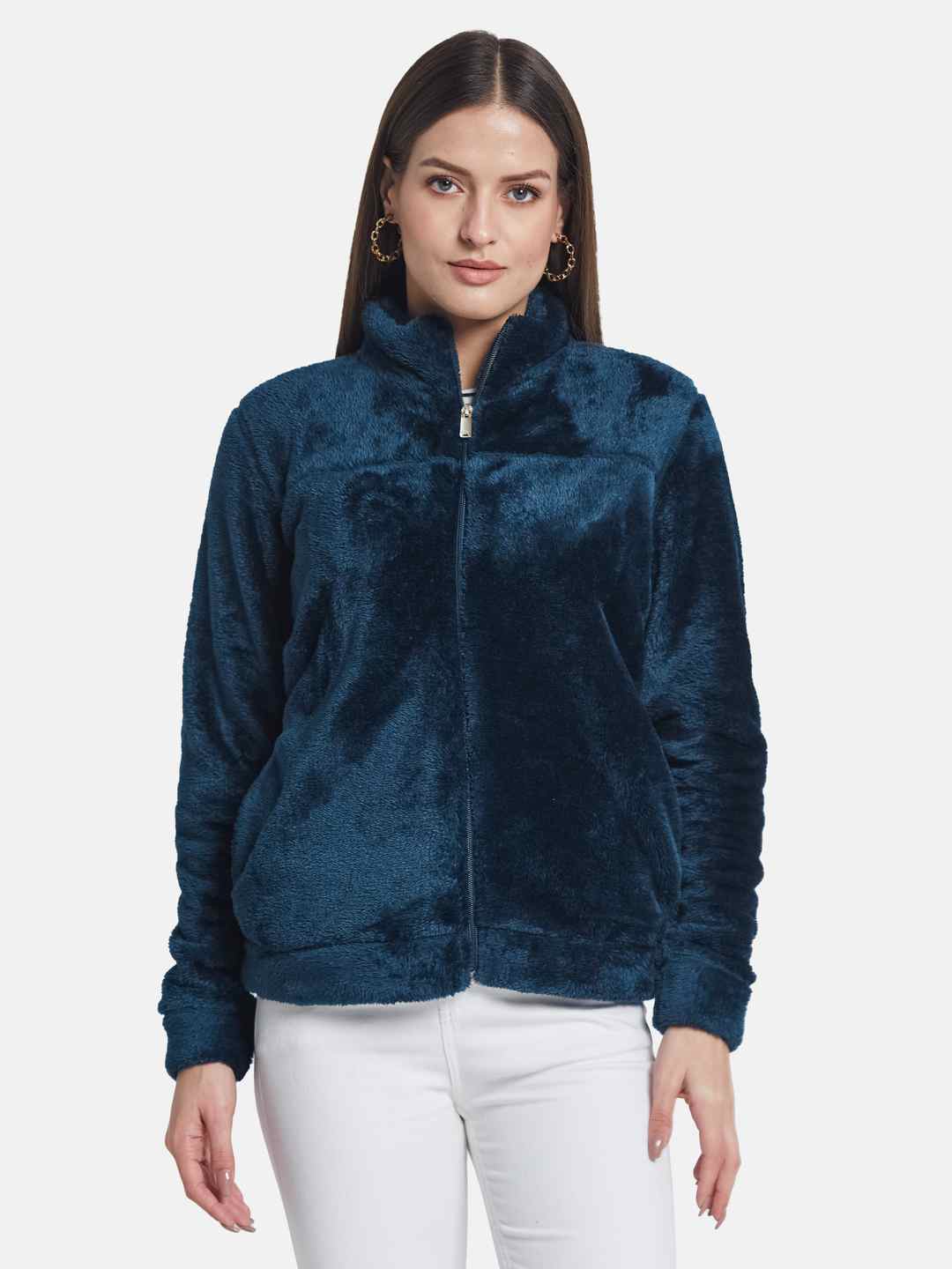 METTLE Women Long Sleeves Front-Open Sweatshirt