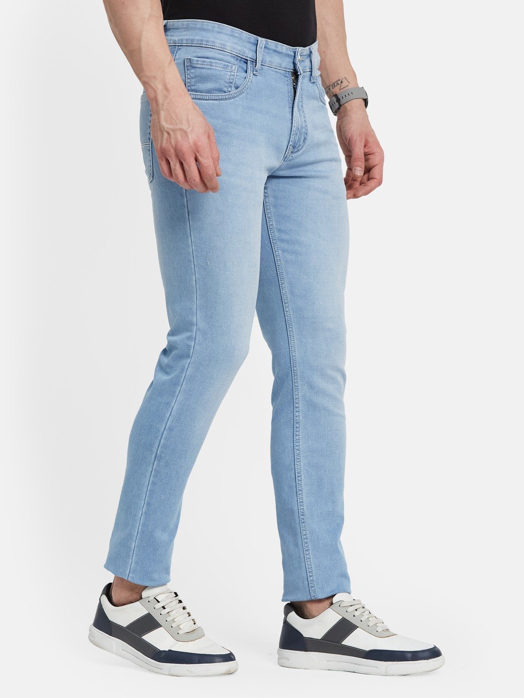 Octave Men Straight Fit Mid-Rise Light Fade Stretchable Jeans