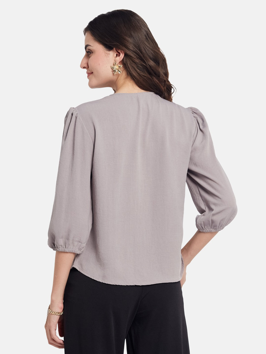 METTLE Puff Sleeves Regular Cotton Top