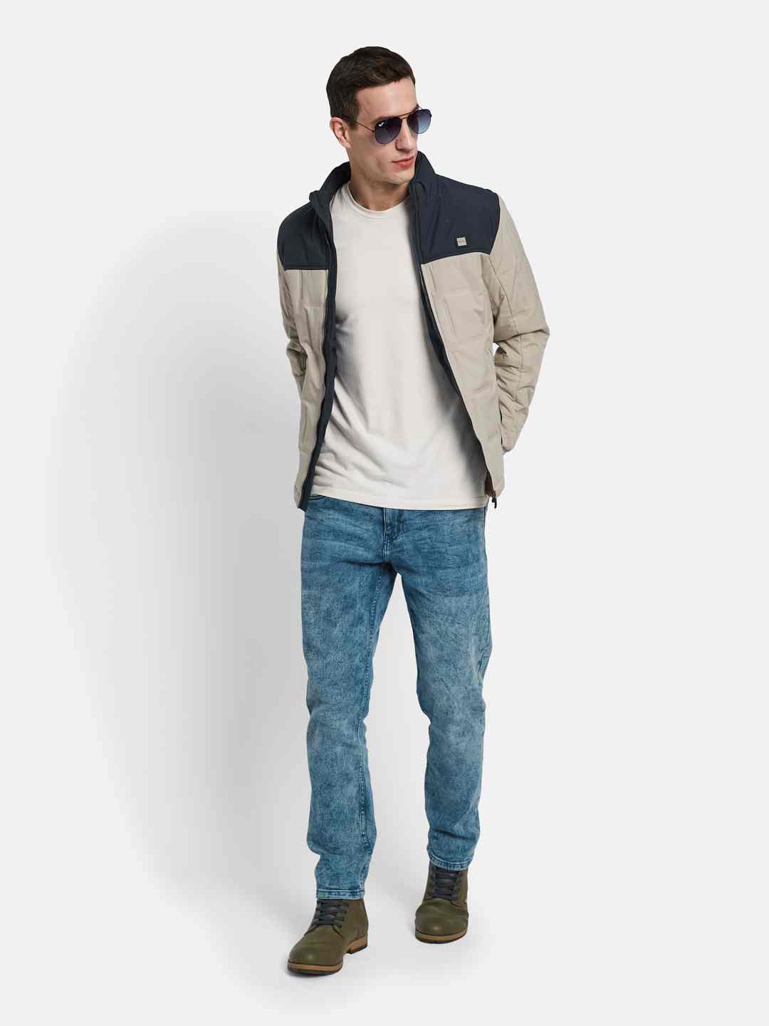 METTLE Men Colourblocked Padded Jacket
