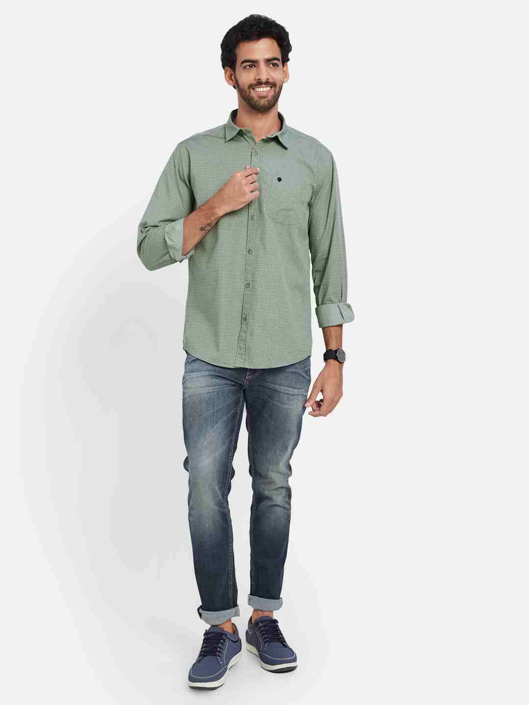 Mettle Micro Ditsy Printed Cotton Casual Shirt