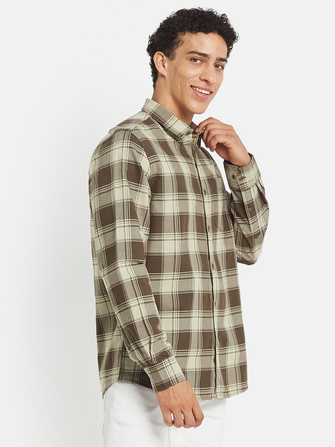 METTLE SS25 Striped Cotton Spread Collar Casual Shirt