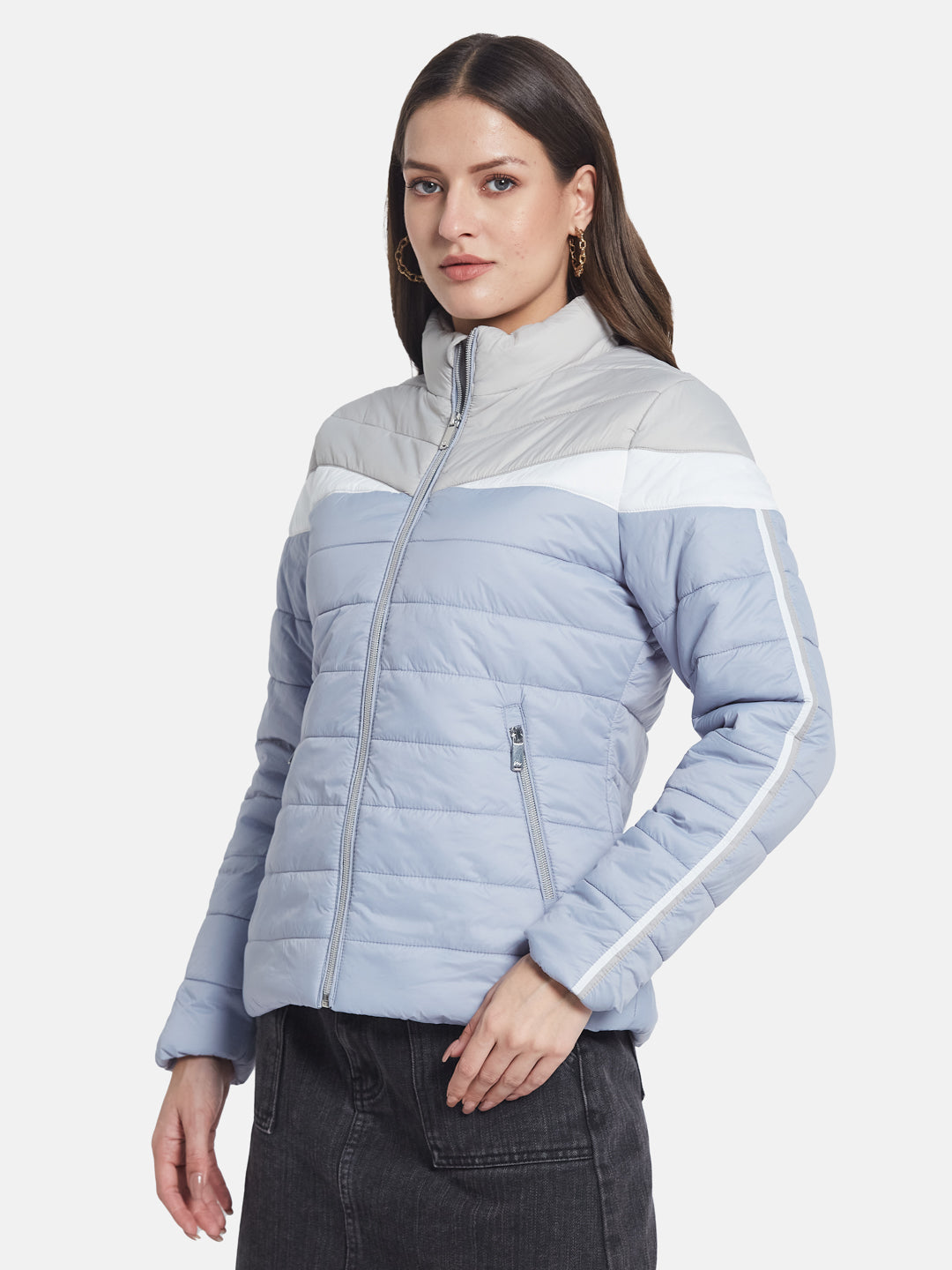 METTLE Women Colourblocked Padded Jacket