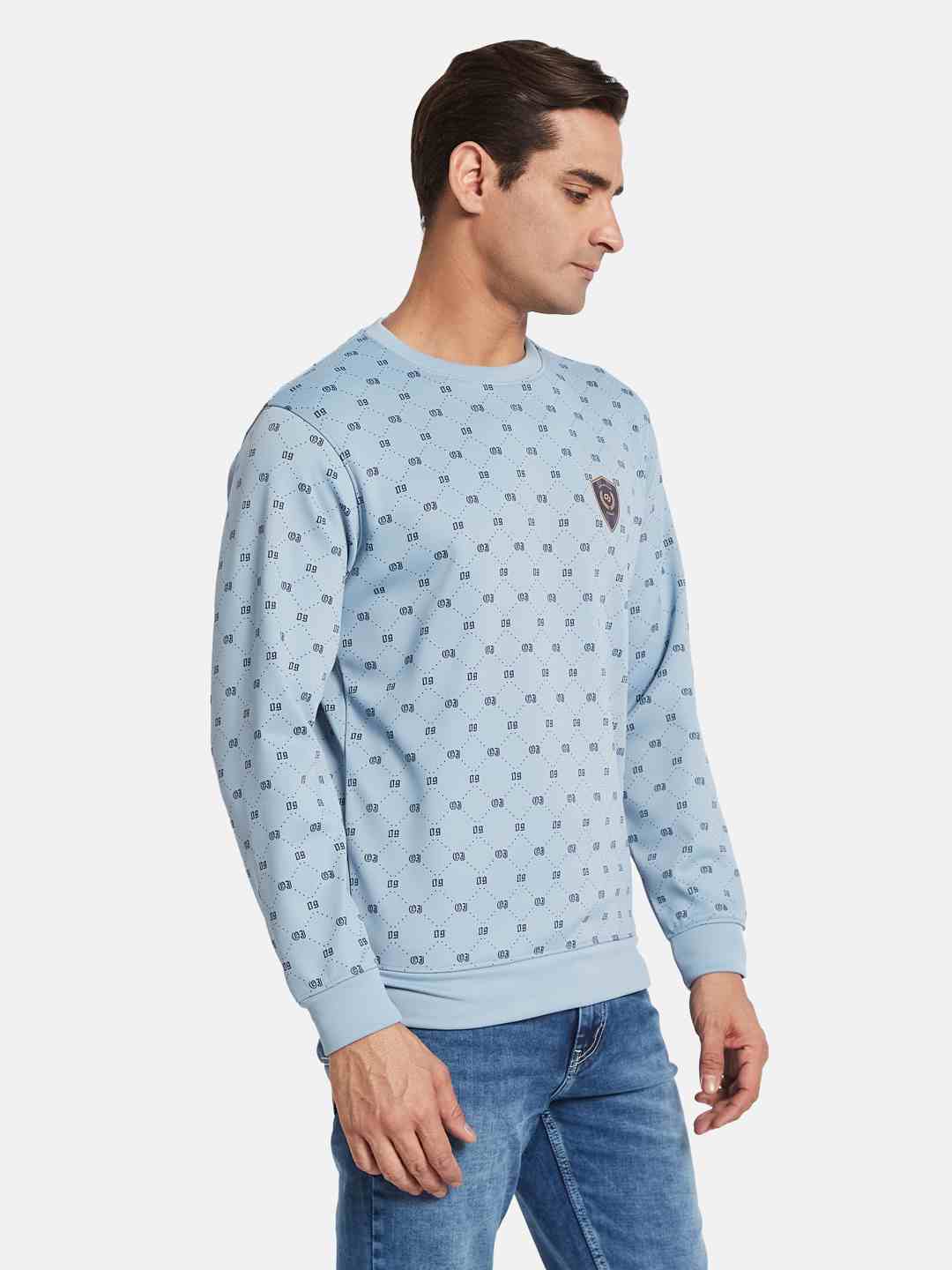 Octave Men Printed Round Neck Pullover Sweatshirt