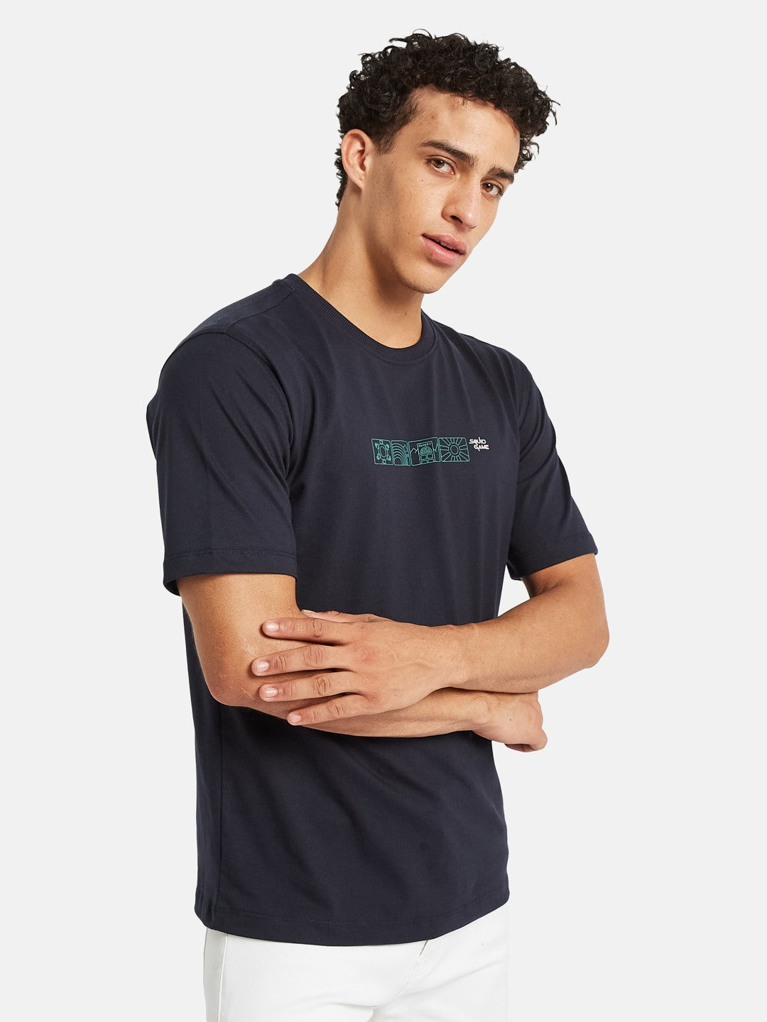 Octave Graphic Printed Short Sleeves Cotton T-shirt