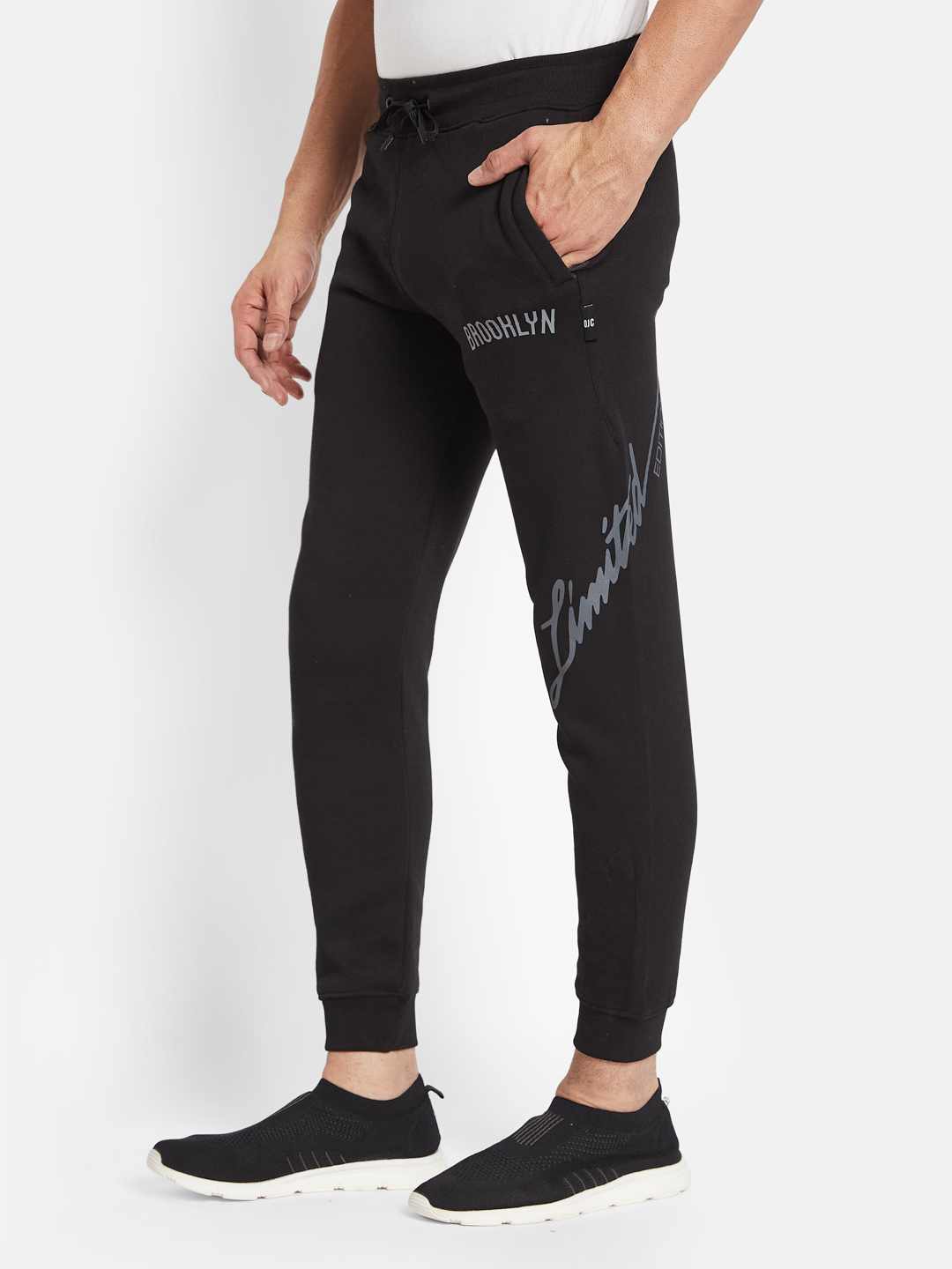 Octave Men Printed Fleece Joggers