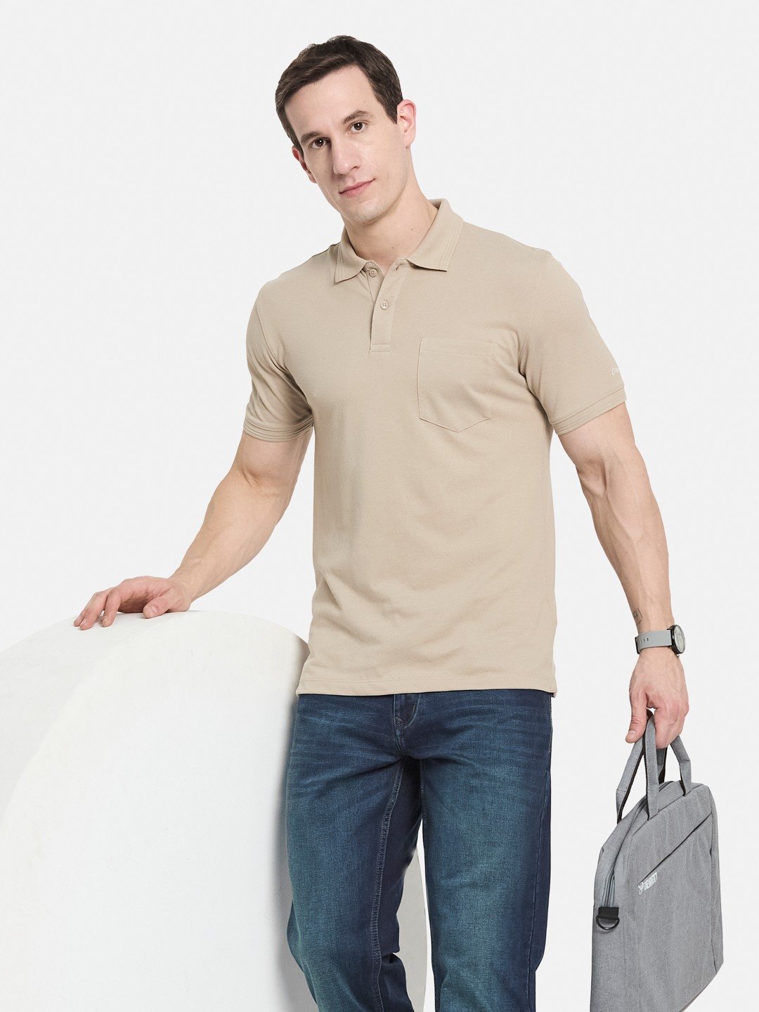 CORE POLO NECK PIQUE T-SHIRT
