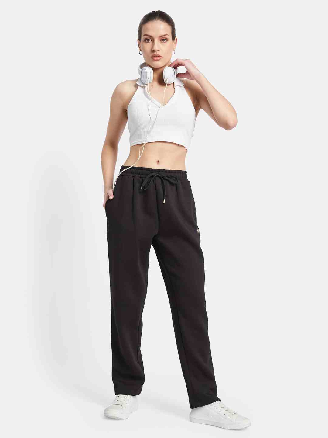 METTLE Women Cotton Mid Rise Track Pants