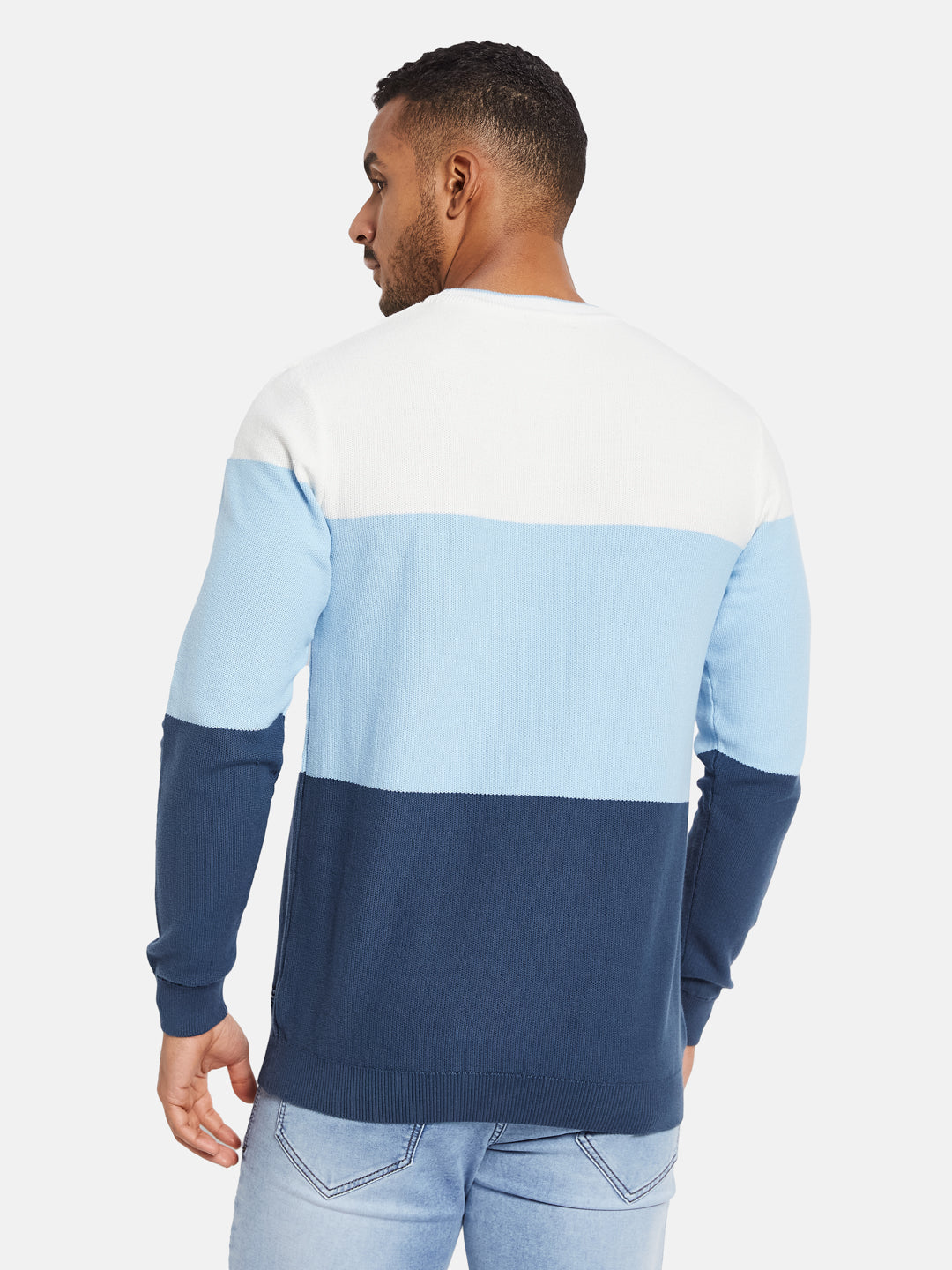 METTLE Men Colourblocked Pullover