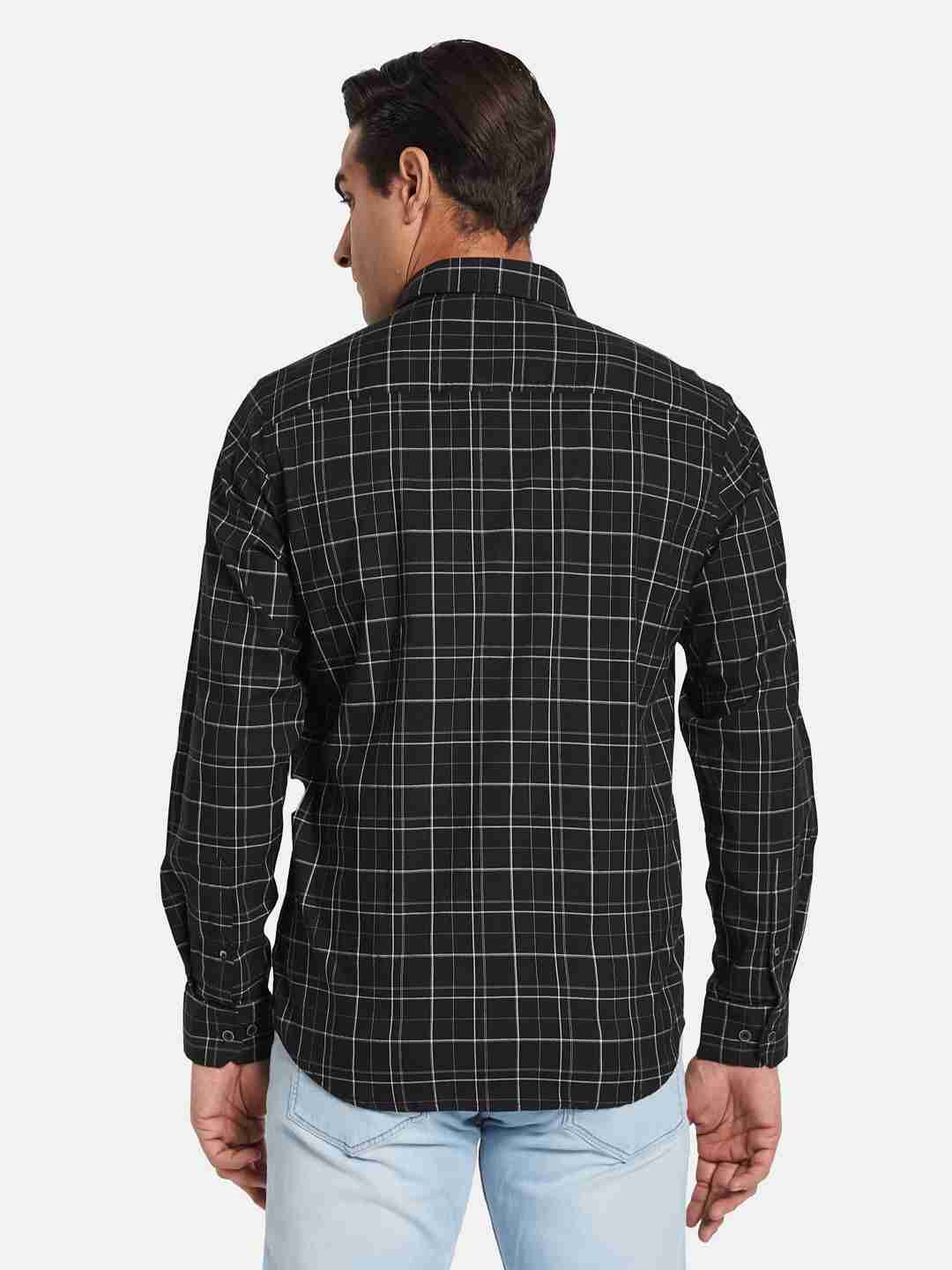 METTLE Men Opaque Checked Casual Shirt