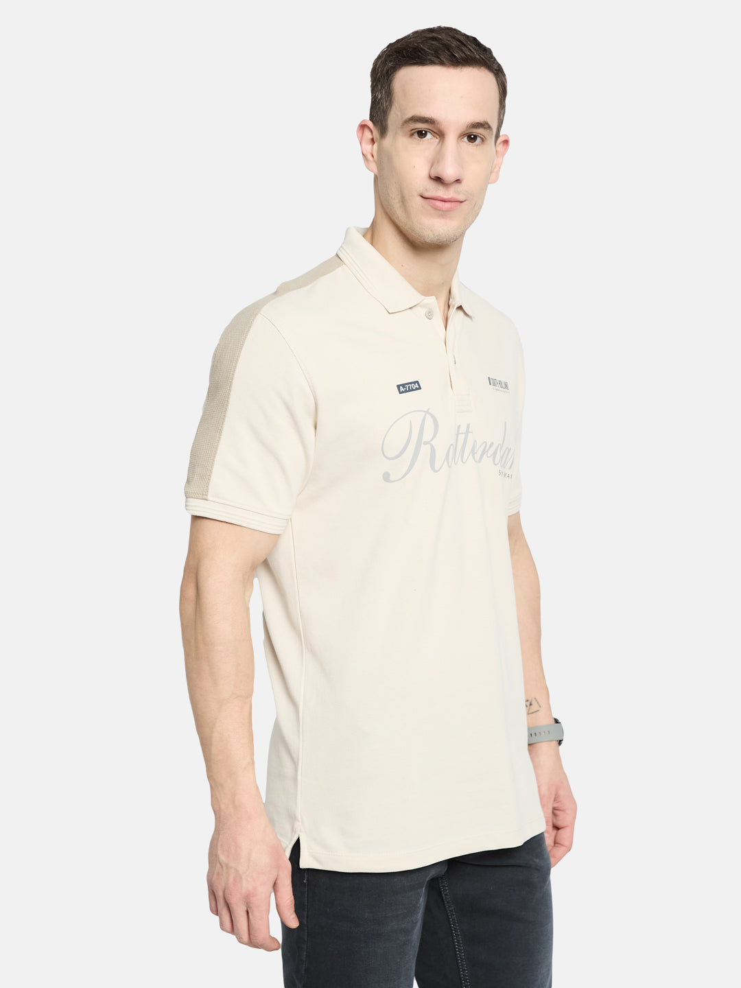 Octave Men Printed Polo Collar T-shirt
