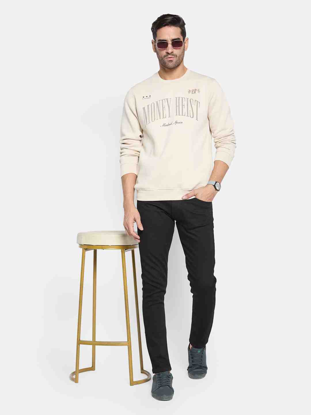 Octave Men Printed Pullover Sweatshirt